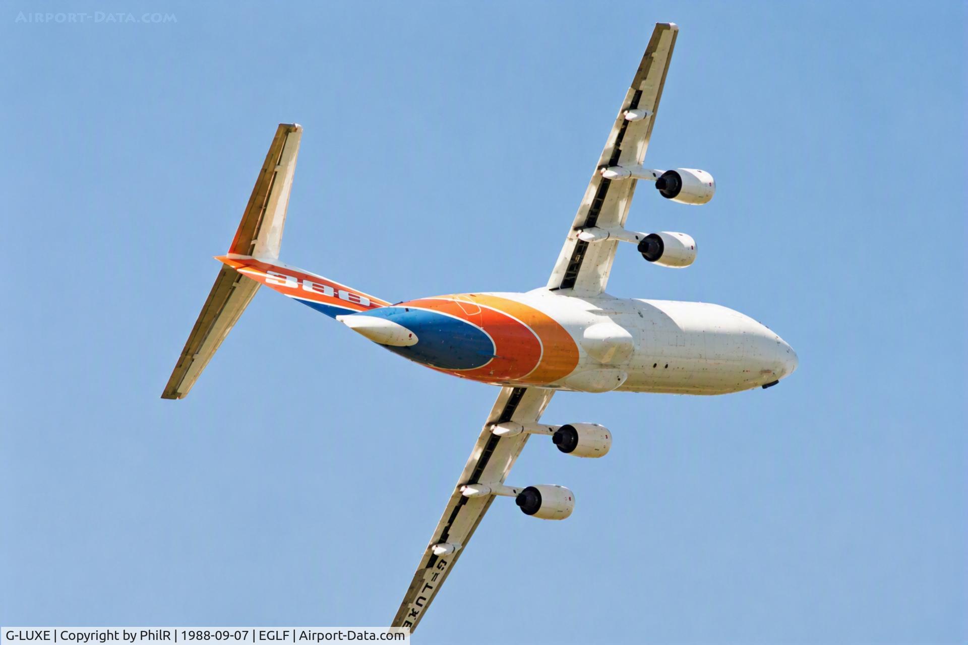 Aircraft G-LUXE, 1981 British Aerospace BAe.146-301, c/n E3001, G-LUXE 1981 BAe146-300 BAE SBAC, at EGLF, photo by PhilR