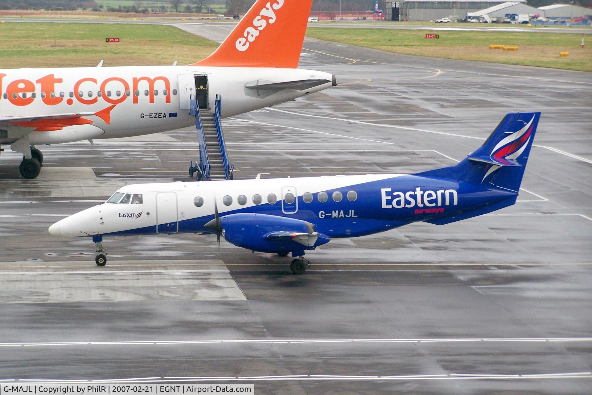 Aircraft G-MAJL, 1996 British Aerospace Jetstream 41, c/n 41087, G-MAJL 1996 BAe Jetstream 41 Eastern Airways NCL, at EGNT, photo by PhilR