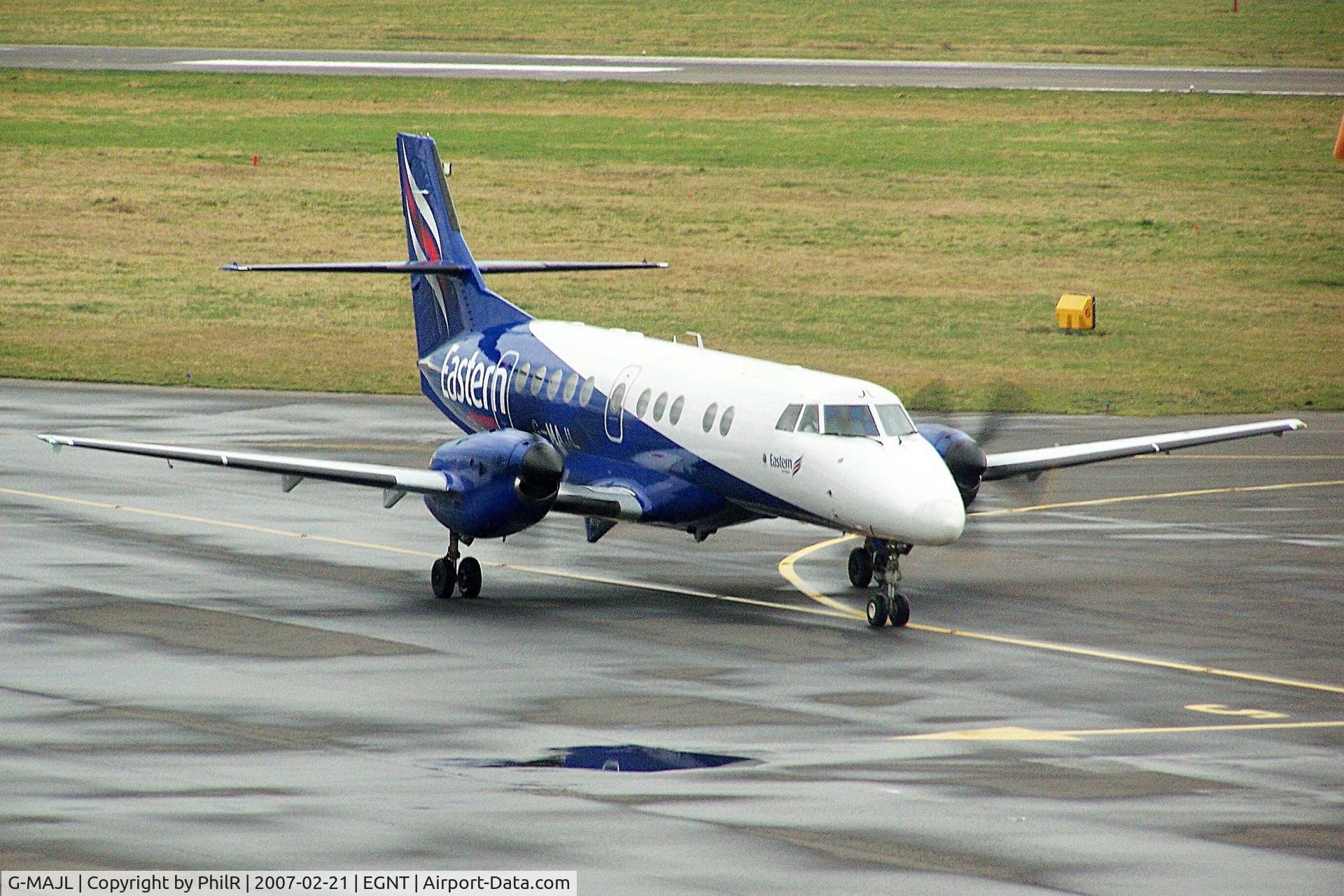 Aircraft G-MAJL, 1996 British Aerospace Jetstream 41, c/n 41087, G-MAJL 1996 BAe Jetstream 41 Eastern Airways NCL, at EGNT, photo by PhilR