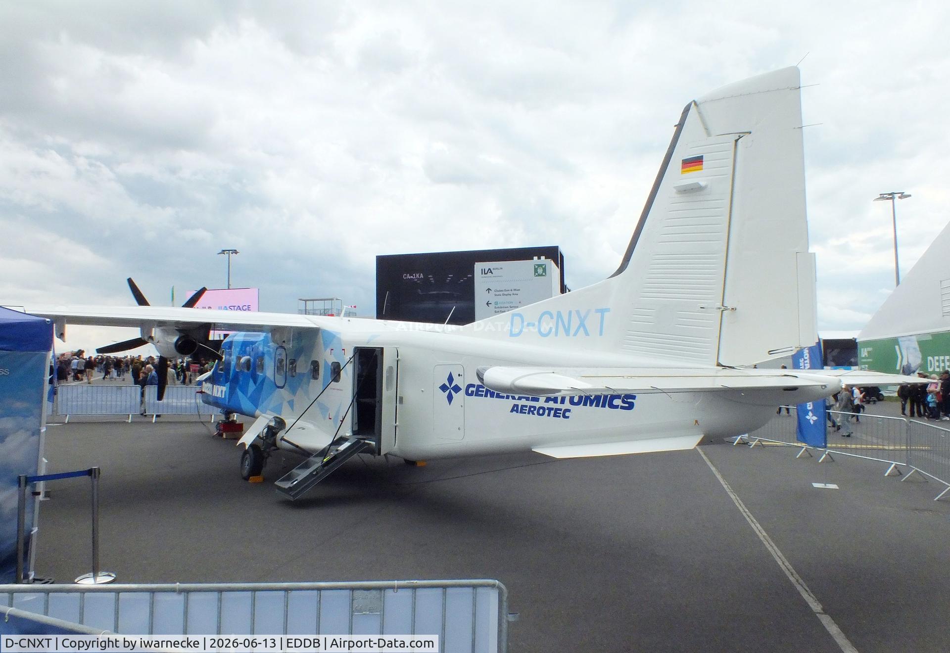 Aircraft D-CNXT, General Atomics AeroTec Dornier 228 NXT, c/n 8243, General Atomics AeroTec Dornier 228 NXT at ILA 2026, Berlin, at EDDB, photo by iwarnecke