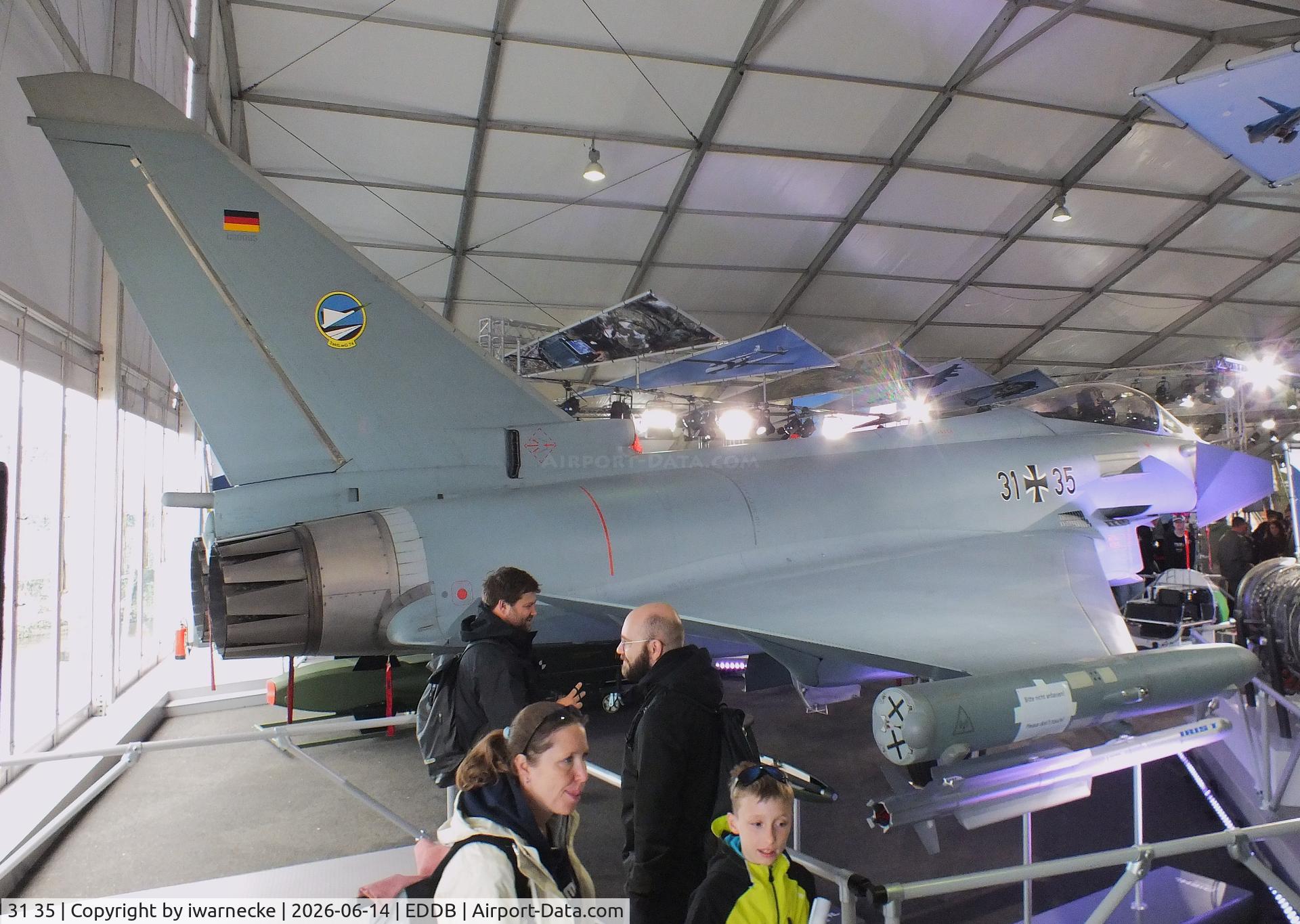 Aircraft 31 35, Eurofighter EF-2000 Typhoon S, c/n GS095, Eurofighter EF2000 of the Luftwaffe (German Air Force) at ILA 2026, Berlin, at EDDB, photo by iwarnecke