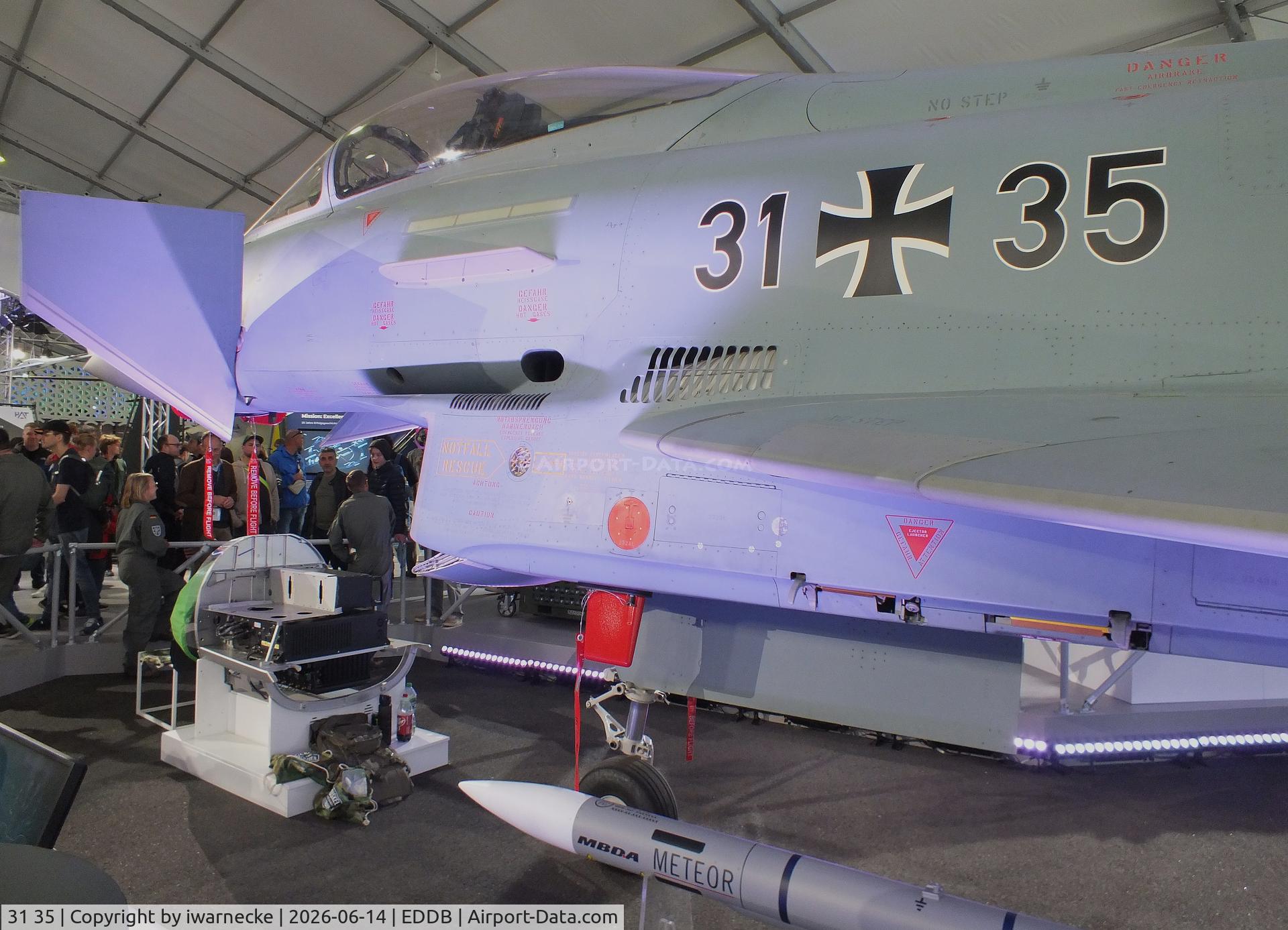 Aircraft 31 35, Eurofighter EF-2000 Typhoon S, c/n GS095, Eurofighter EF2000 of the Luftwaffe (German Air Force) at ILA 2026, Berlin, at EDDB, photo by iwarnecke
