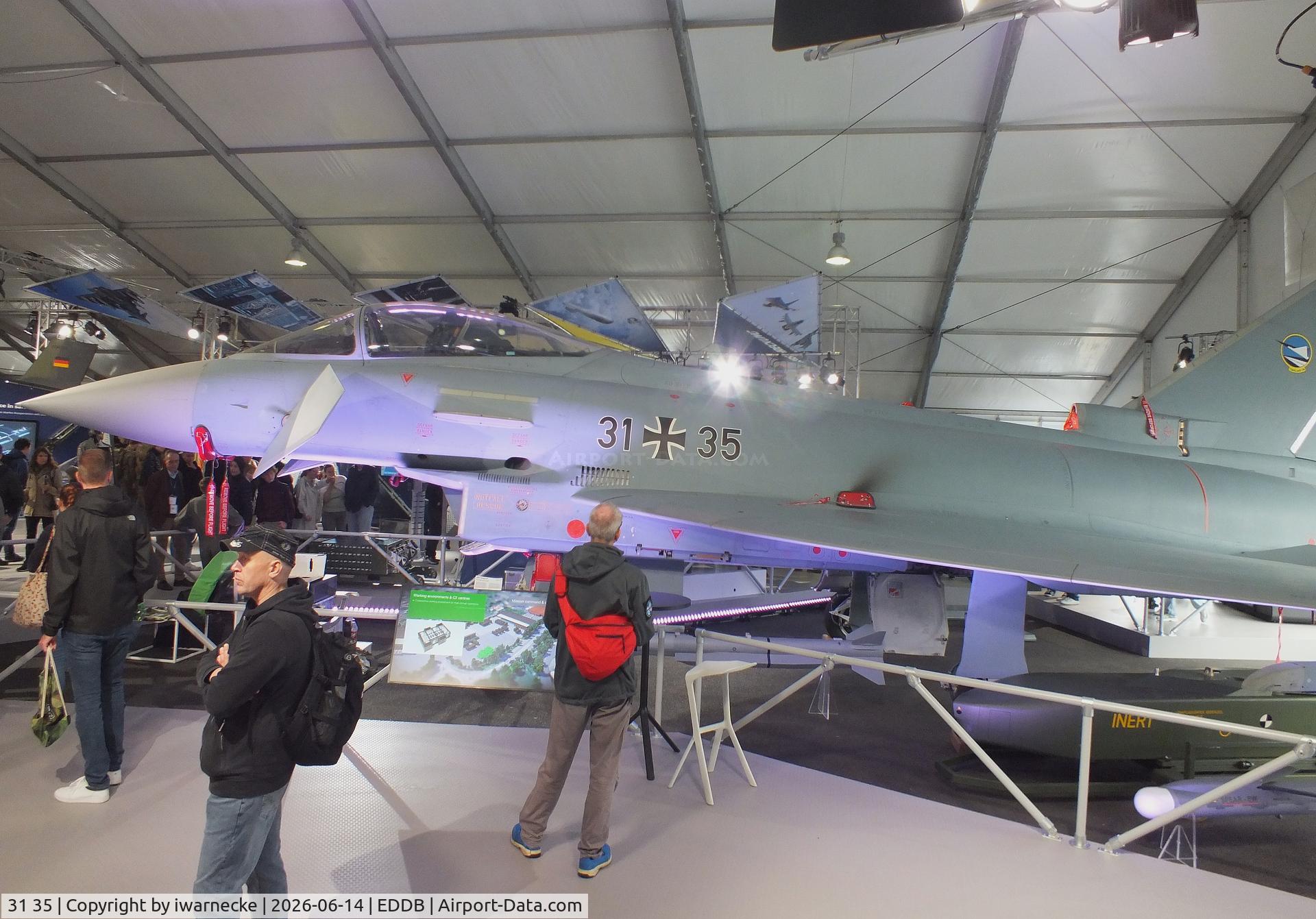 Aircraft 31 35, Eurofighter EF-2000 Typhoon S, c/n GS095, Eurofighter EF2000 of the Luftwaffe (German Air Force) at ILA 2026, Berlin, at EDDB, photo by iwarnecke