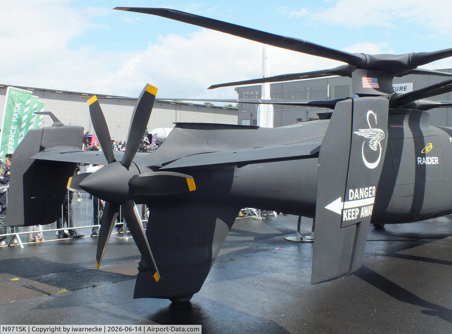 Aircraft N971SK, 2014 Sikorsky S-97A Raider, c/n 0001, Sikorsky S-97A Raider (now de-registered) at ILA 2026, Berlin, photo by iwarnecke