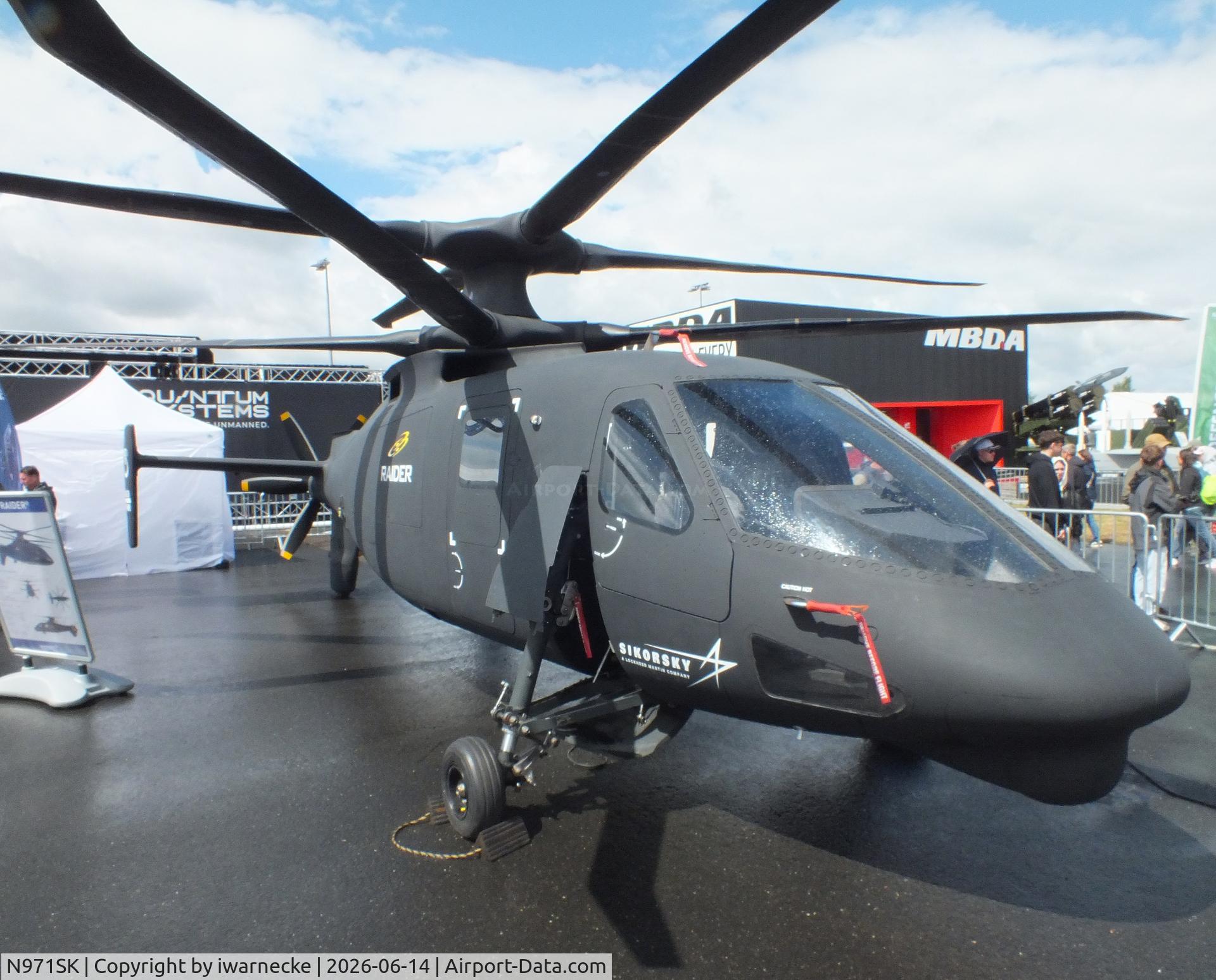 Aircraft N971SK, 2014 Sikorsky S-97A Raider, c/n 0001, Sikorsky S-97A Raider (now de-registered) at ILA 2026, Berlin, photo by iwarnecke