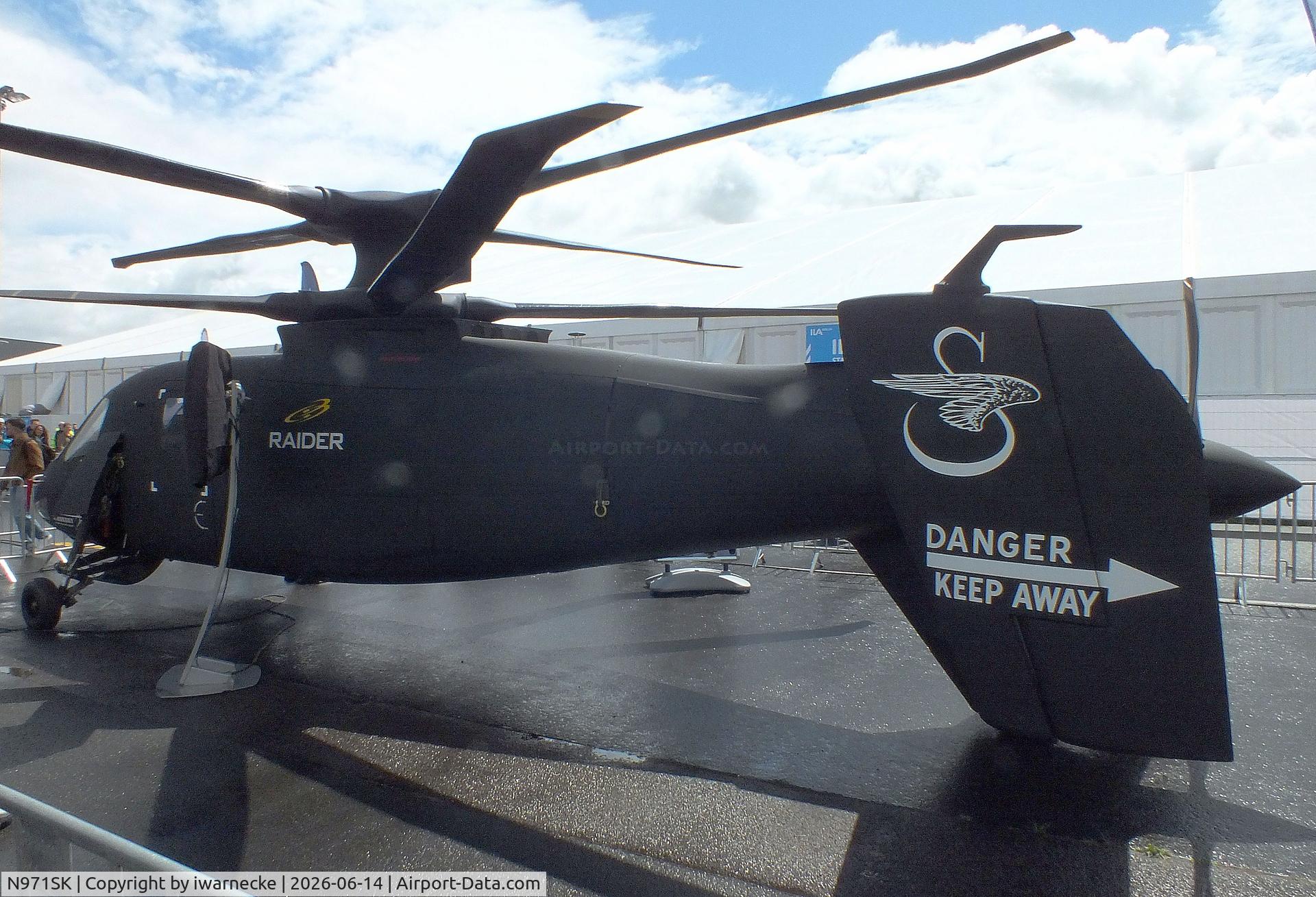 Aircraft N971SK, 2014 Sikorsky S-97A Raider, c/n 0001, Sikorsky S-97A Raider (now de-registered) at ILA 2026, Berlin, photo by iwarnecke