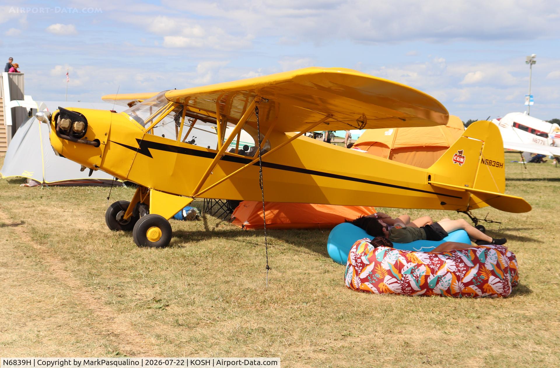 Aircraft N6839H, 1946 Piper J3C-65 Cub, c/n 20064, Piper J3C-65, at KOSH, photo by MarkPasqualino
