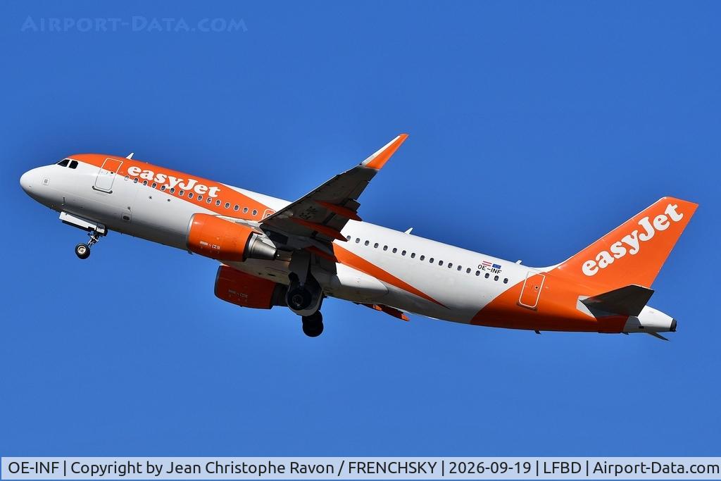 Aircraft OE-INF, 2017 Airbus A320-214, c/n 7785, Bordeaux (BOD) Tenerife (TFS) U21851, at LFBD, photo by Jean Christophe Ravon / FRENCHSKY