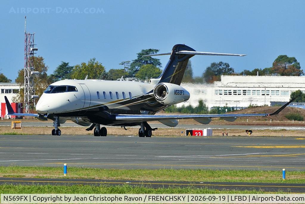 Aircraft N569FX, 2025 Bombardier BD-100-1A10, c/n 21067, Flexjet Bordeaux (BOD) Florence (FLR) LXJ569, at LFBD, photo by Jean Christophe Ravon / FRENCHSKY