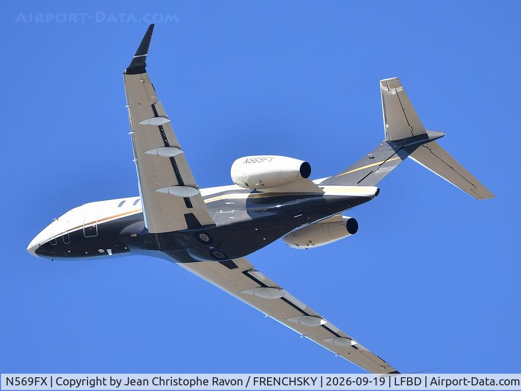 Aircraft N569FX, 2025 Bombardier BD-100-1A10, c/n 21067, Flexjet Bordeaux (BOD) Florence (FLR) LXJ569, at LFBD, photo by Jean Christophe Ravon / FRENCHSKY