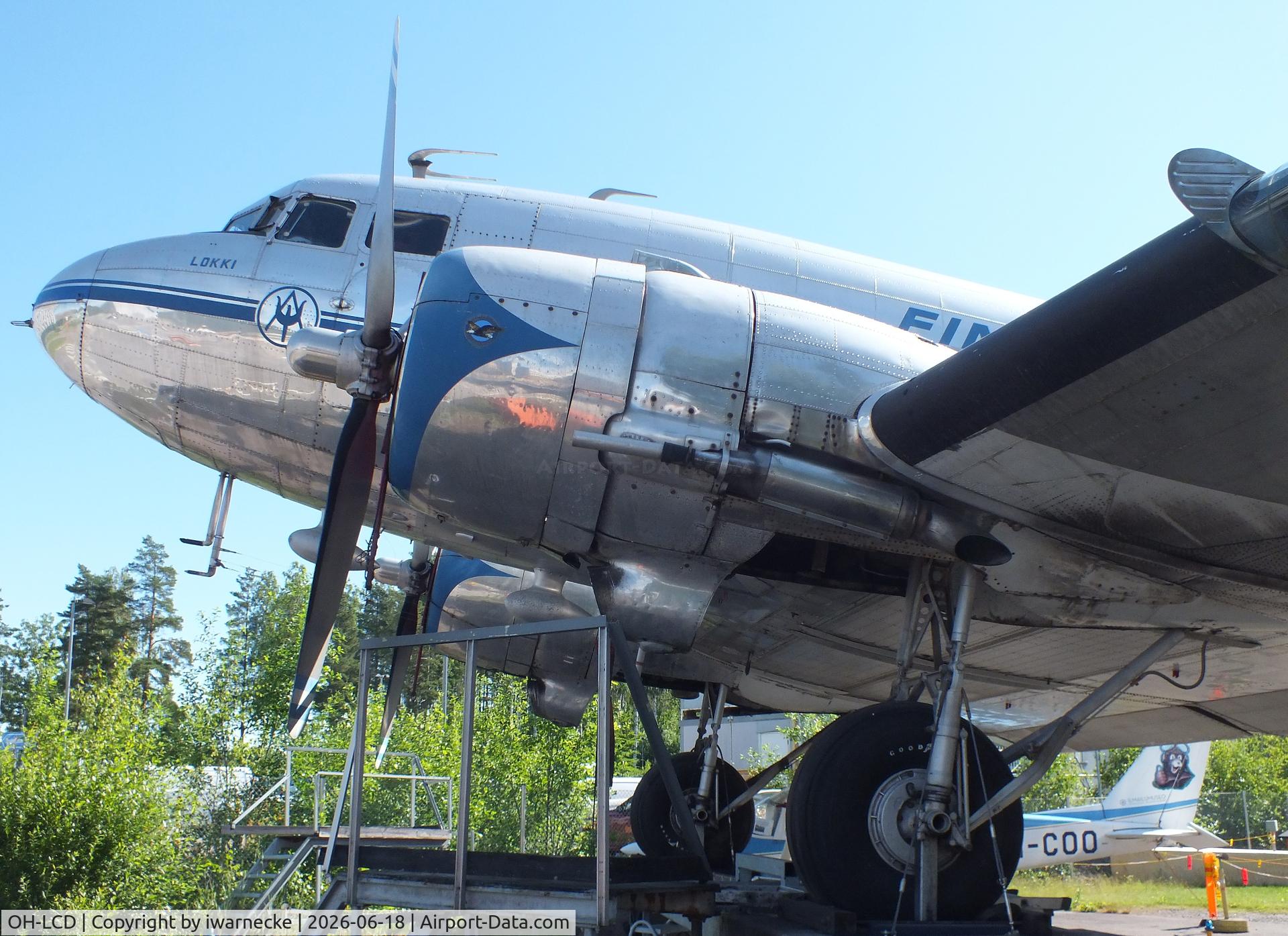 Aircraft OH-LCD, 1943 Douglas C-47A-75-DL, c/n 19309, Douglas DC-3C-S1C3-G (built as C-47A-75-DL) at the Suomen Ilmailumuseo (Finnish Aviation Museum), Vantaa, photo by iwarnecke