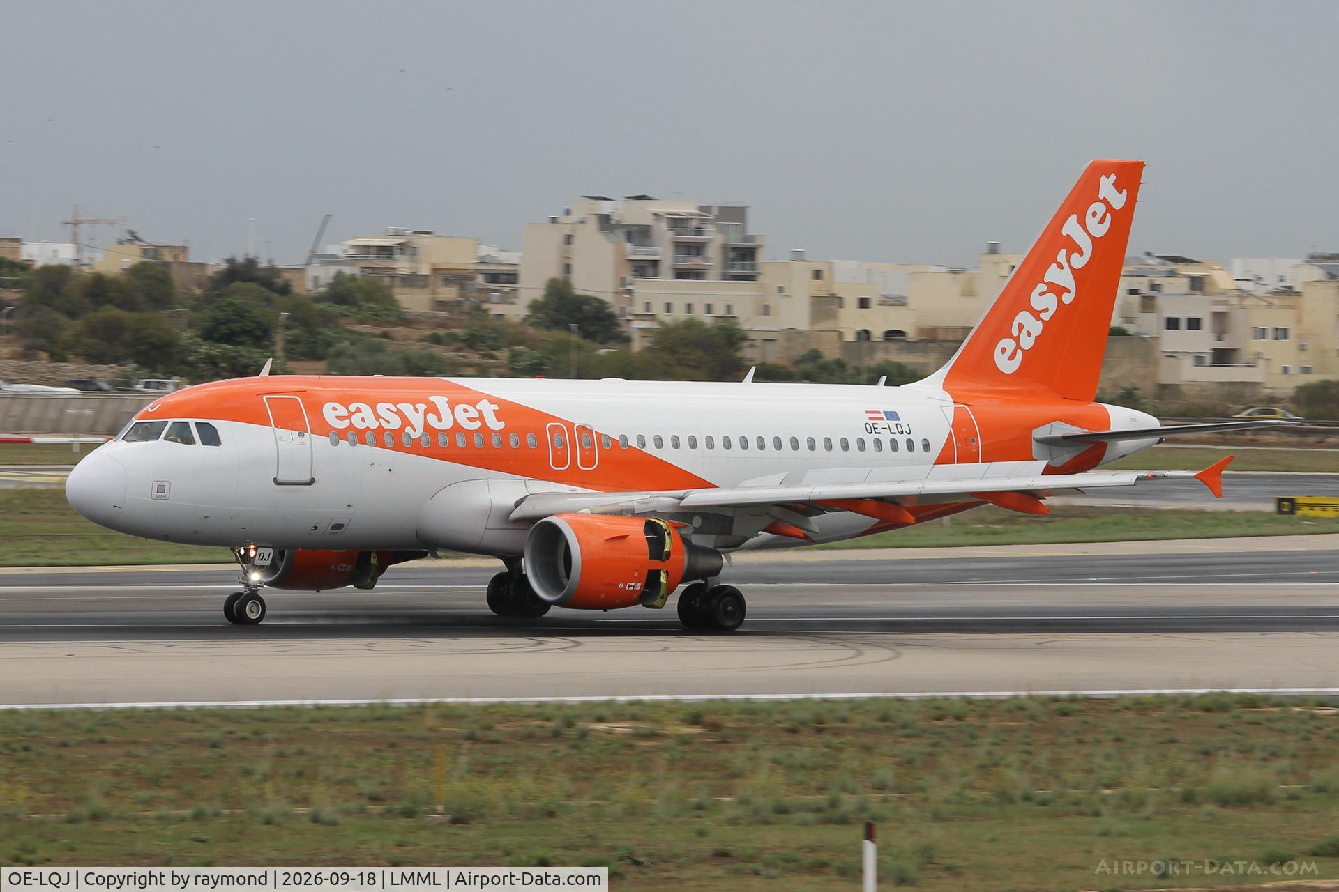 Aircraft OE-LQJ, 2009 Airbus A319-111, c/n 4080, Airbus A319-111 reg OE-LQJ of Easyjet seen just after landing in Malta RW31., at LMML, photo by raymond