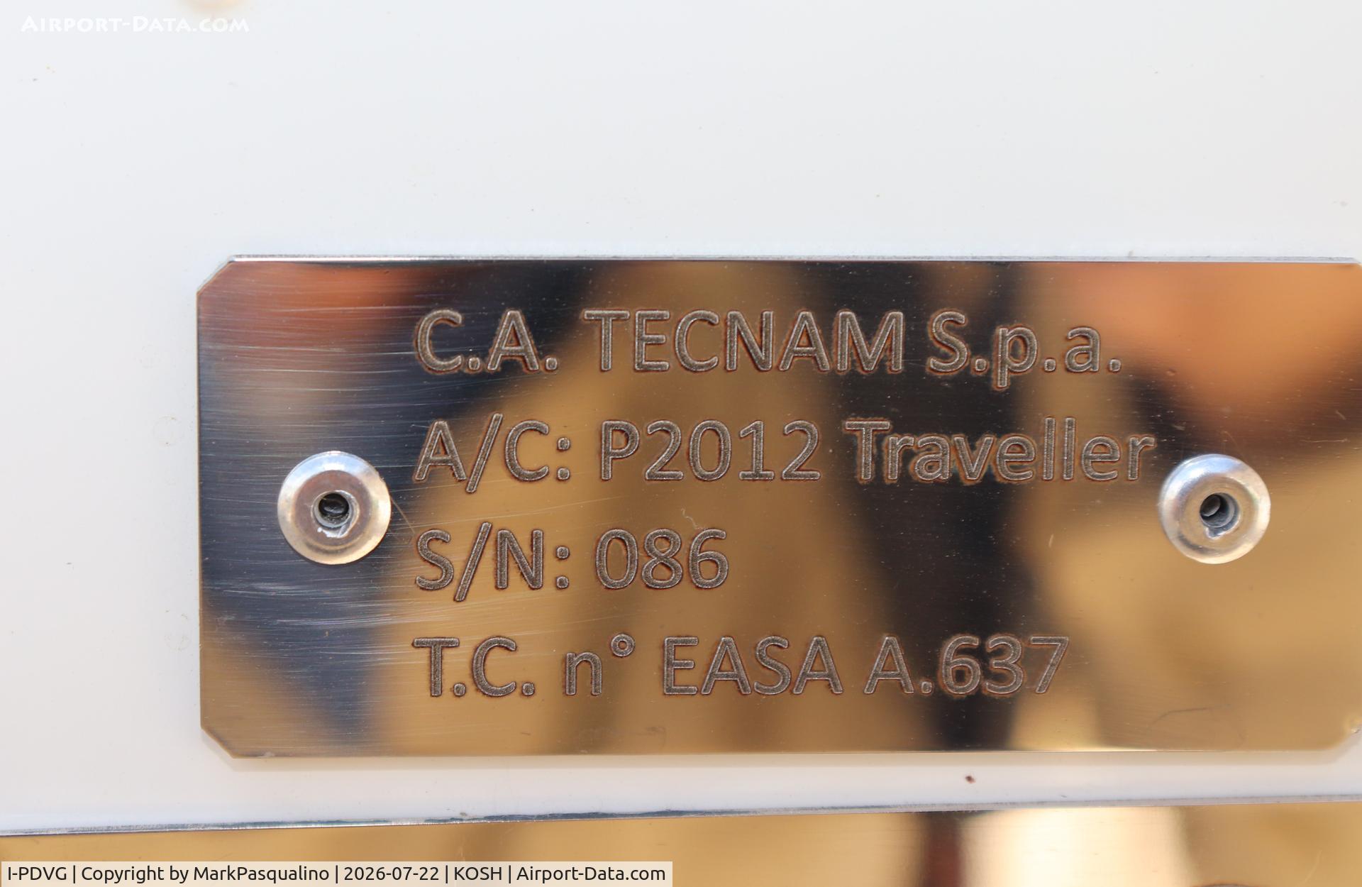 Aircraft I-PDVG, Tecnam P2012, c/n 086, Tecnam P2012, at KOSH, photo by MarkPasqualino