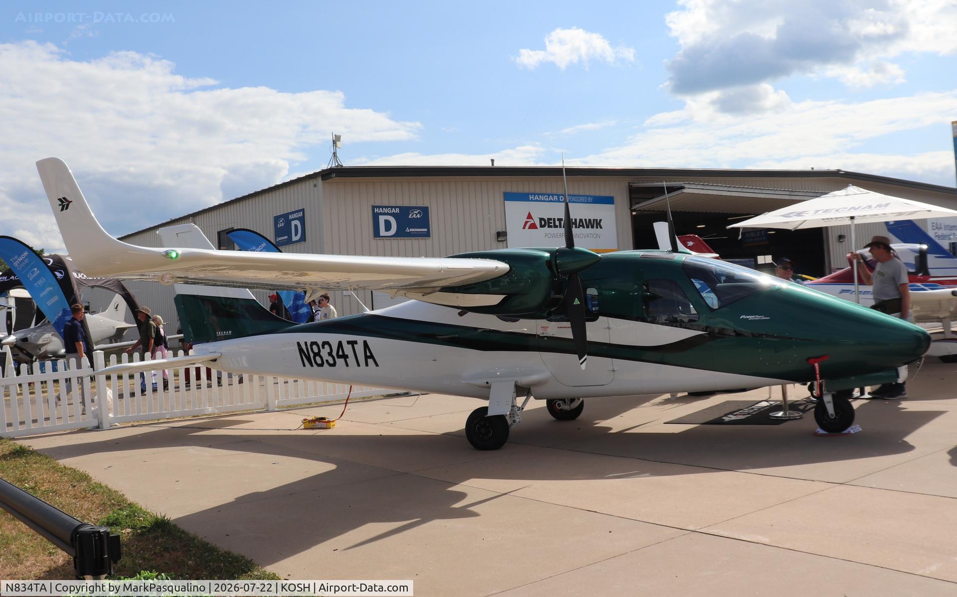 Aircraft N834TA, Costruzioni Aeronautiche Tecna P2006T, c/n 438/US, Tecnam P2006T, at KOSH, photo by MarkPasqualino