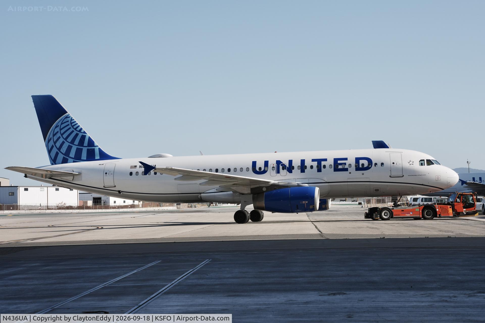 Aircraft N436UA, 1996 Airbus A320-232, c/n 638, SFO 2026, at KSFO, photo by ClaytonEddy