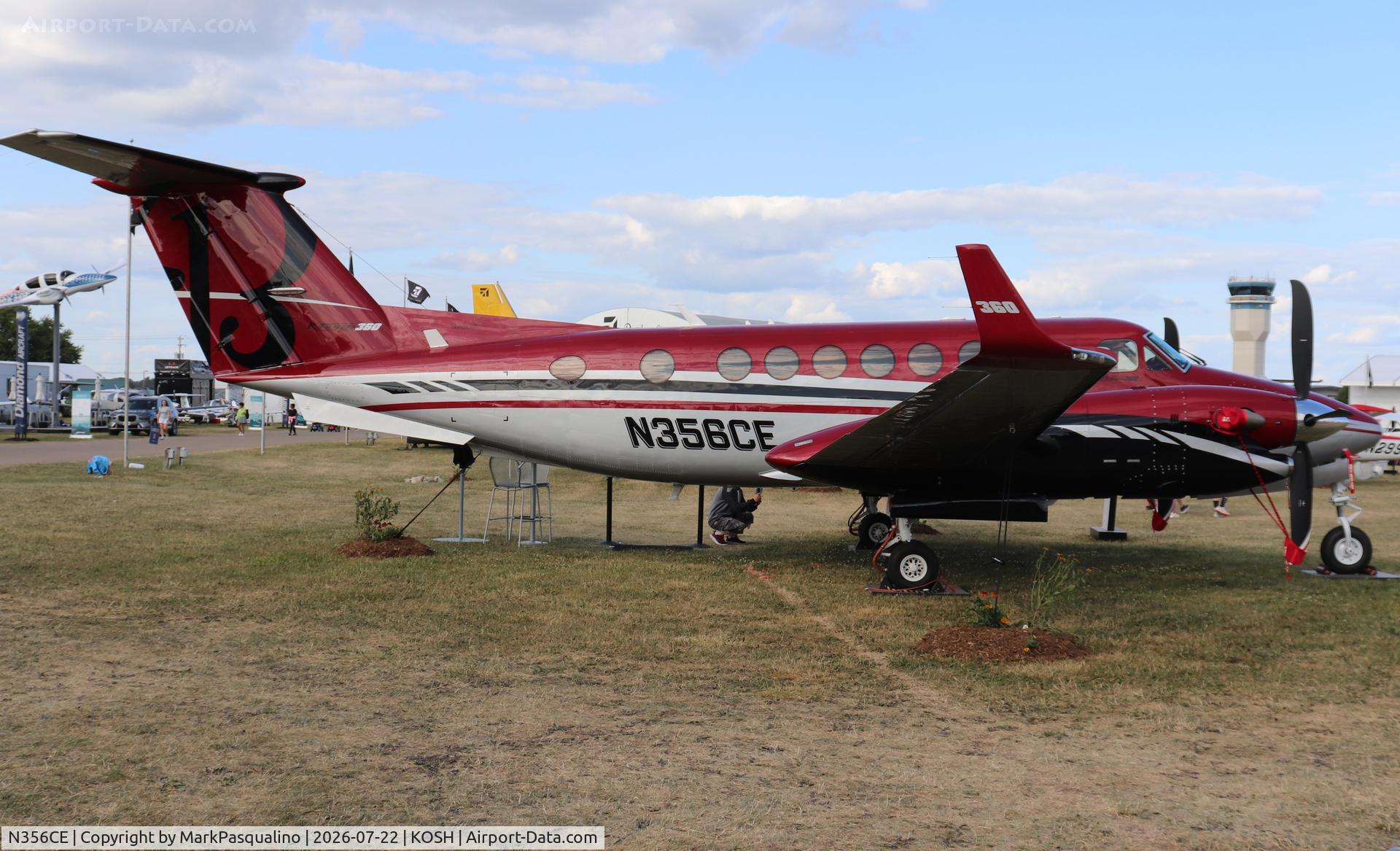 Aircraft N356CE, 2025 Beech B300 King Air, c/n FL-1356, Beech B300, at KOSH, photo by MarkPasqualino