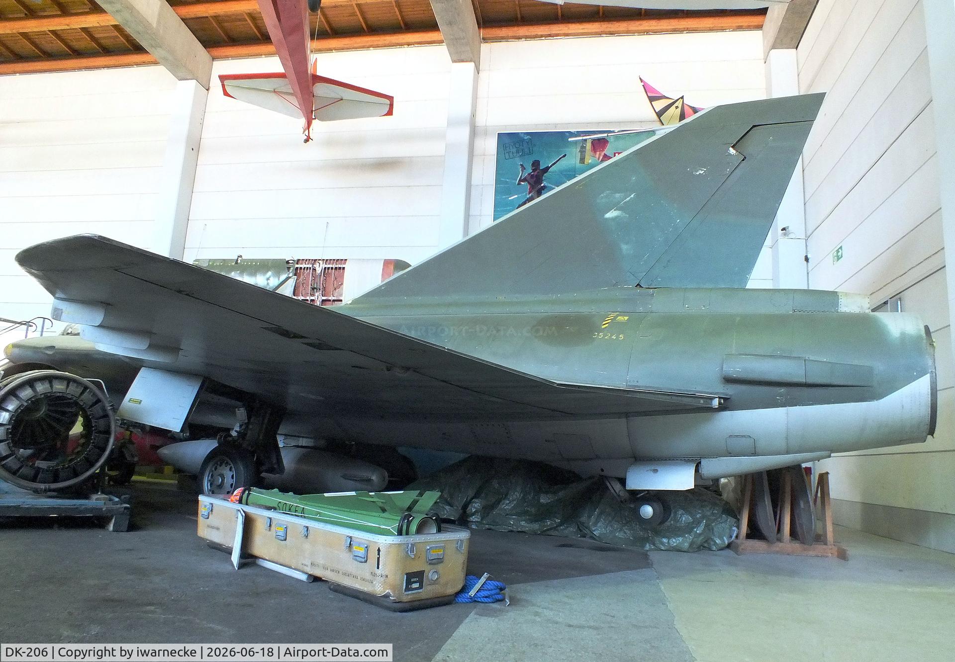 Aircraft DK-206, Saab J-35BS Draken, c/n 35-245, SAAB J35BS Draken at the Suomen Ilmailumuseo (Finnish Aviation Museum), Vantaa, photo by iwarnecke