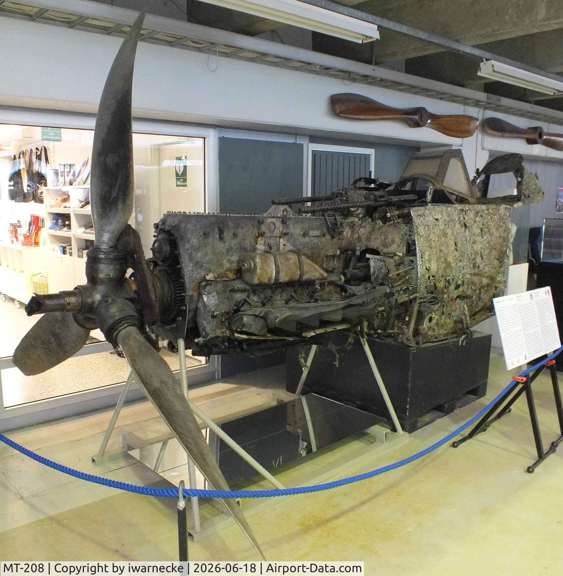 Aircraft MT-208, Messerschmitt Bf-109G-2, c/n 14743, Messerschmitt Bf 109G-2 wreck (front fuselage only) at the Suomen Ilmailumuseo (Finnish Aviation Museum), Vantaa, photo by iwarnecke
