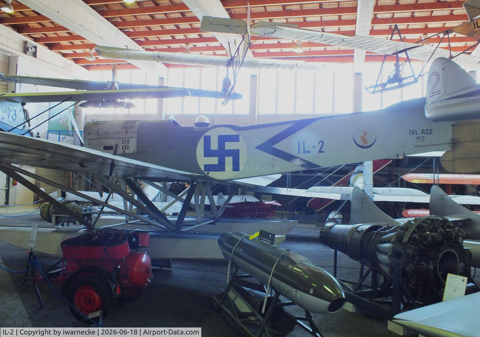 Aircraft IL-2, 1922 Ilmailuvoimien A.22 Hansa, c/n 2, Ilmailuvoimien lentokonetehdas I.V.L. A.22 Hansa (Hansa-Brandenburg W.33 built in Finland) at the Suomen Ilmailumuseo (Finnish Aviation Museum), Vantaa, photo by iwarnecke