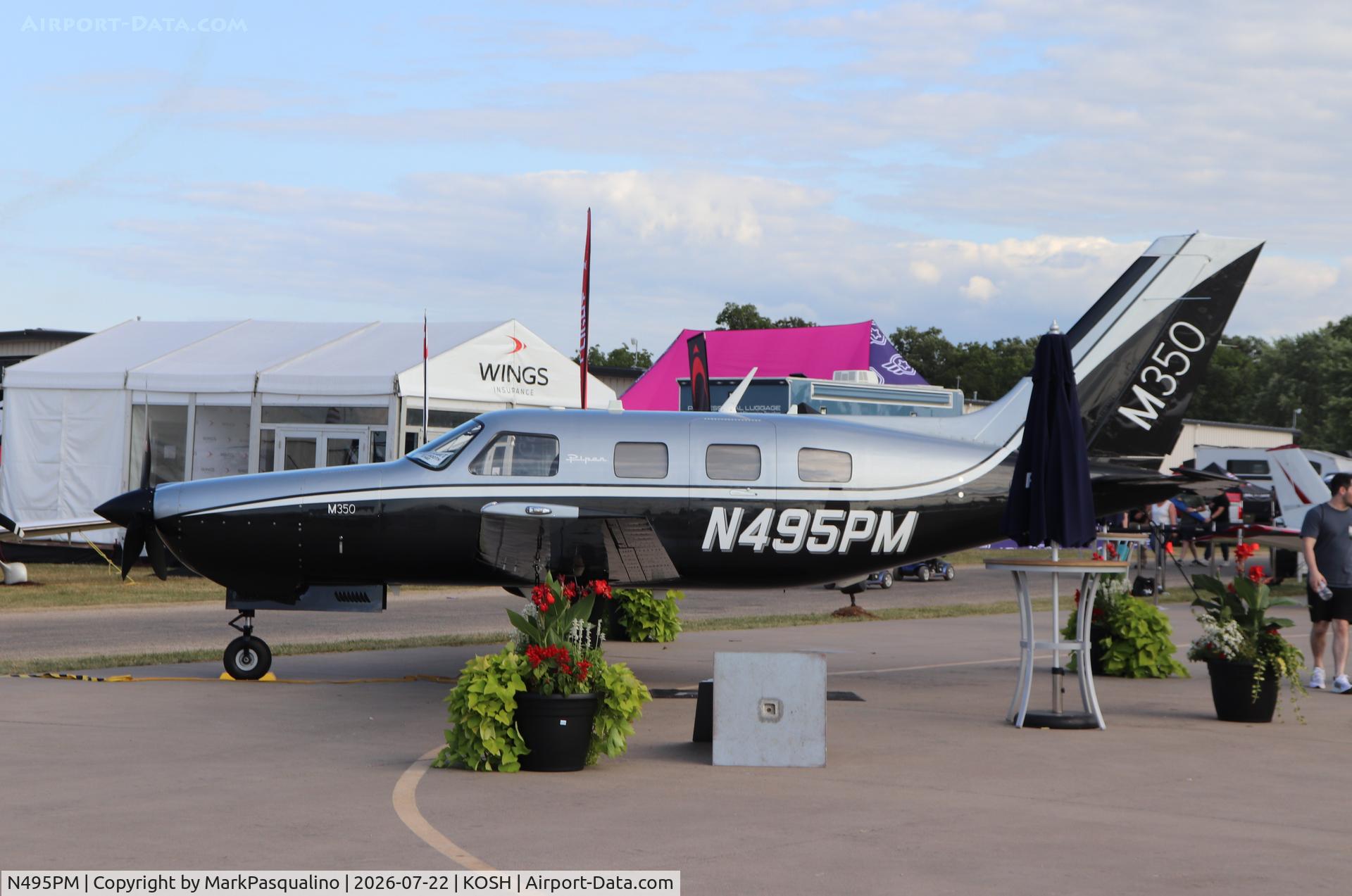 Aircraft N495PM, 2025 Piper PA 46-350P, c/n 4636871, Piper PA-46-350P, at KOSH, photo by MarkPasqualino