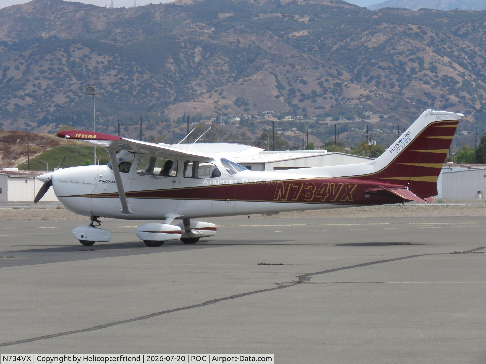 Aircraft N734VX, 1977 Cessna 172N, c/n 17269159, Parked in transit parking, at POC, photo by Helicopterfriend