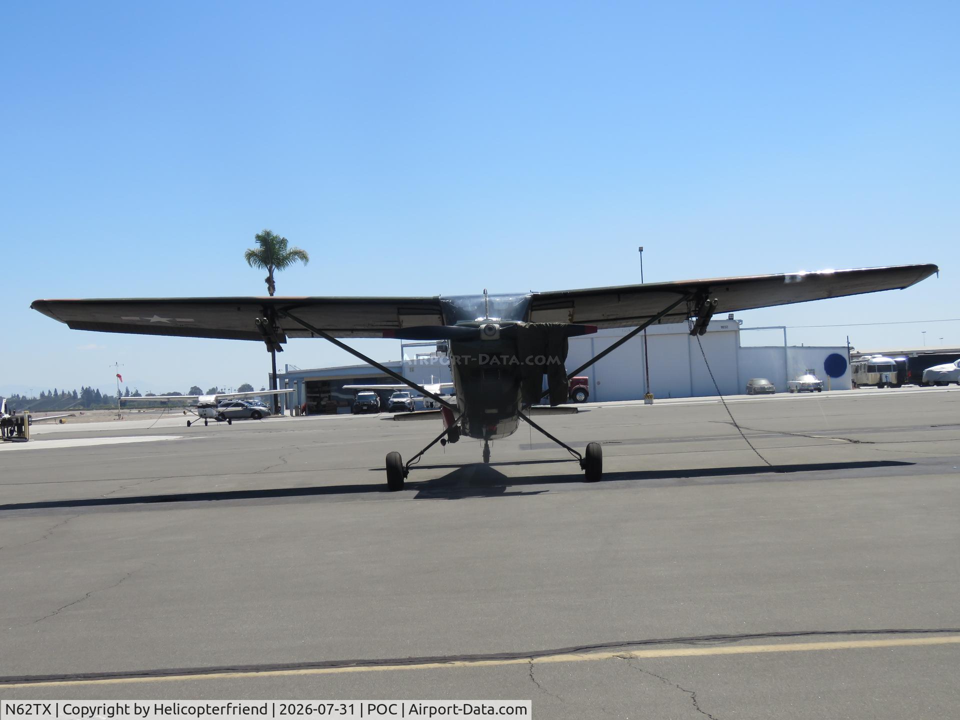 Aircraft N62TX, 1963 Cessna 305C (O-1E) Bird Dog, c/n 305M-0051, Continental O-470-11, at POC, photo by Helicopterfriend