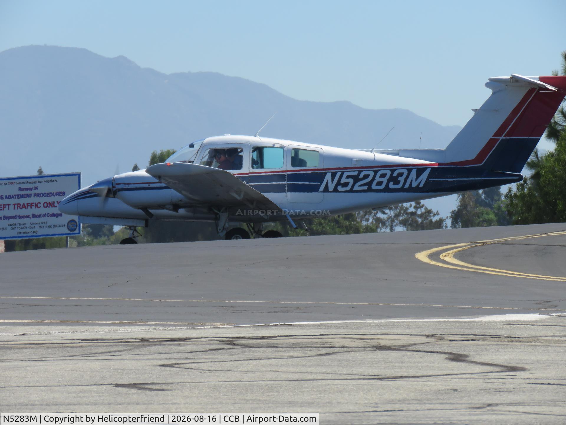 Aircraft N5283M, 1978 Beech 76 Duchess, c/n ME-25, Preflight, at CCB, photo by Helicopterfriend