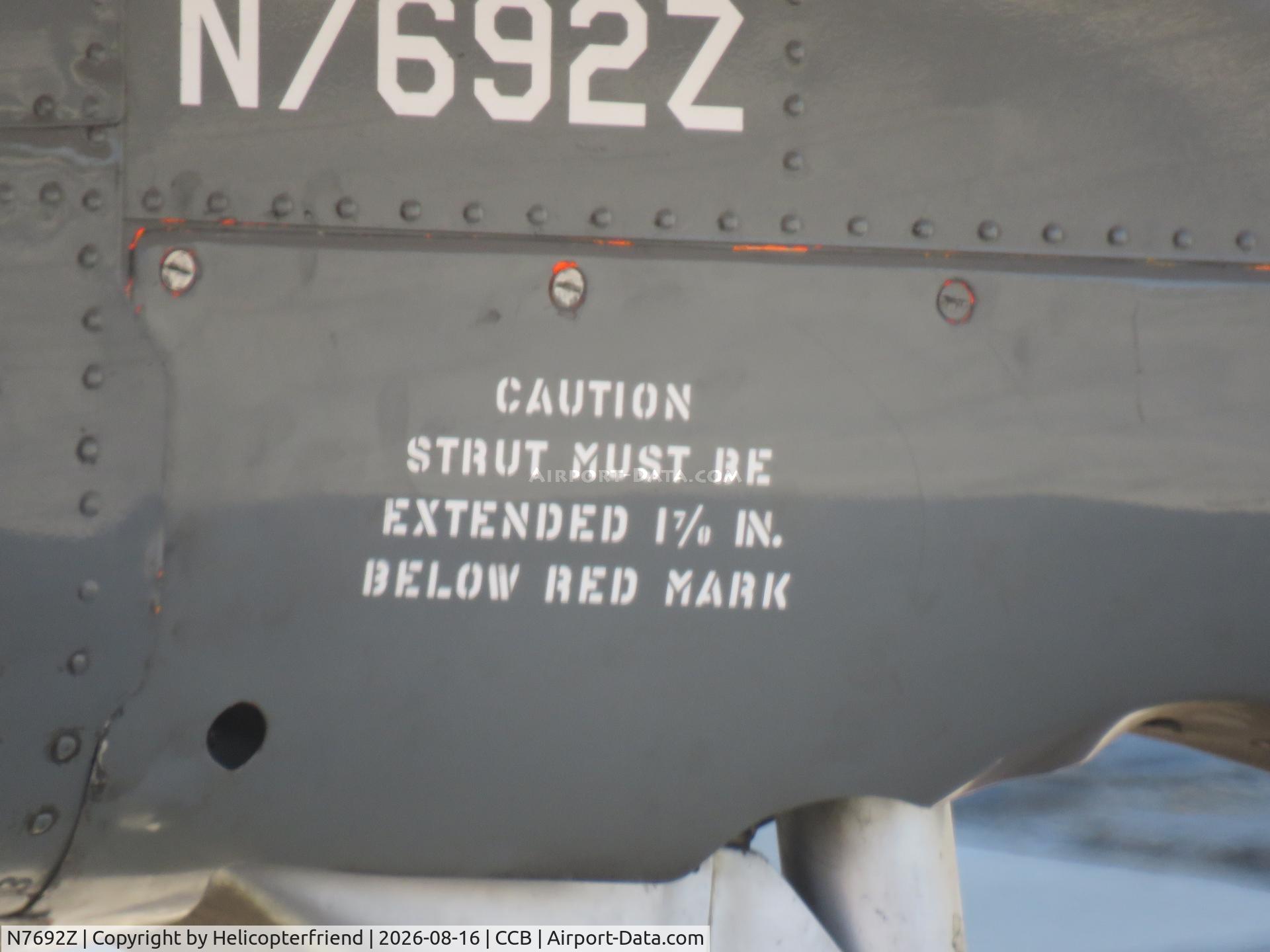 Aircraft N7692Z, 1942 North American SNJ-4 Texan, c/n 88-9831, Maintenance info, at CCB, photo by Helicopterfriend