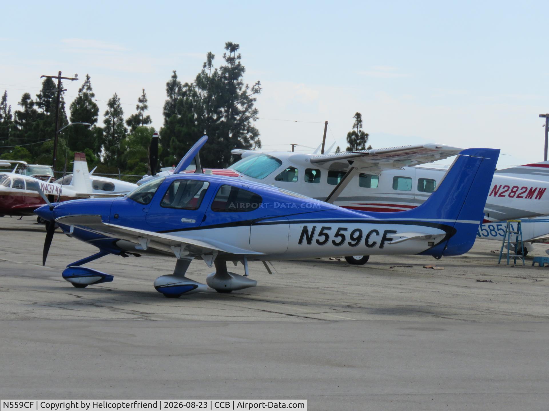 Aircraft N559CF, 2024 Cirrus SR22T, c/n 9765, Getting ready to leave, at CCB, photo by Helicopterfriend