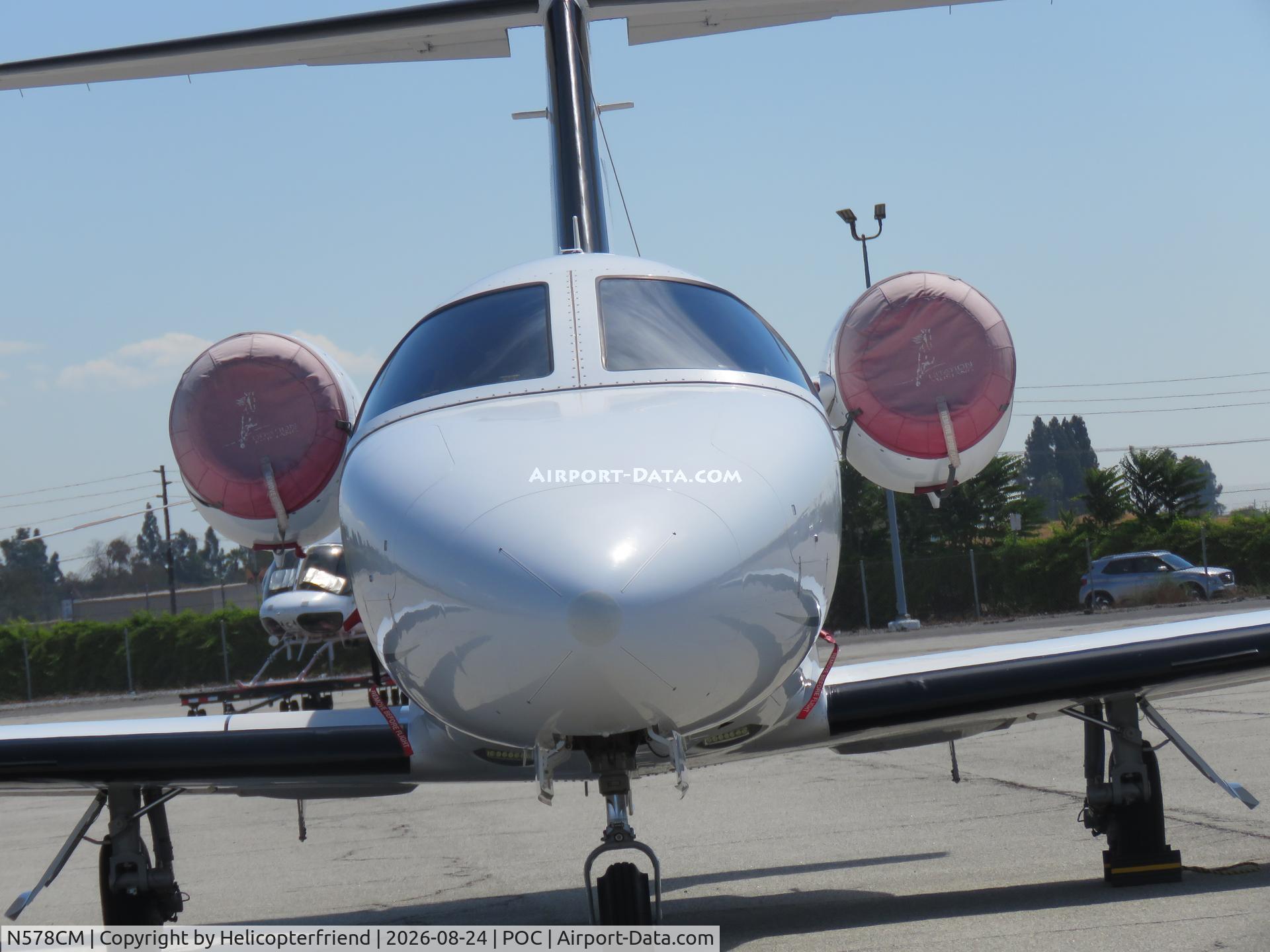 Aircraft N578CM, 2010 Cessna 510 Citation Mustang Citation Mustang, c/n 510-0292, 2 PWC PW615F-A covered, at POC, photo by Helicopterfriend