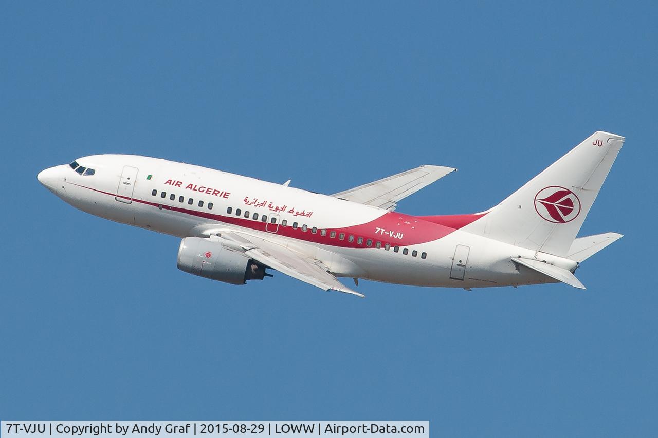 Aircraft 7T-VJU, 2002 Boeing 737-6D6, c/n 30211 l/n 1164, Air Algerie 737-600, at LOWW, photo by Andy Graf