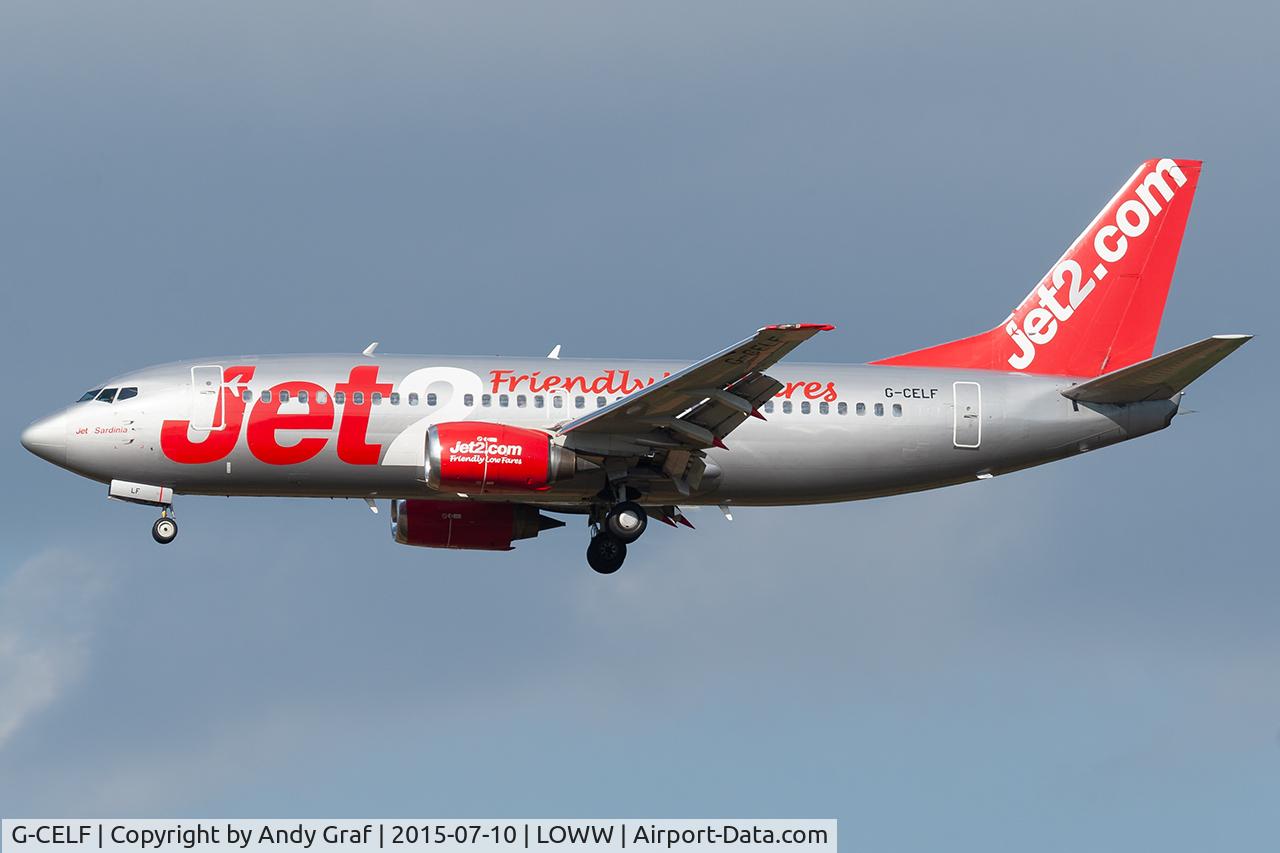 Aircraft G-CELF, 1988 Boeing 737-377, c/n 24302 l/n 1618, Jet 2 737-300, at LOWW, photo by Andy Graf