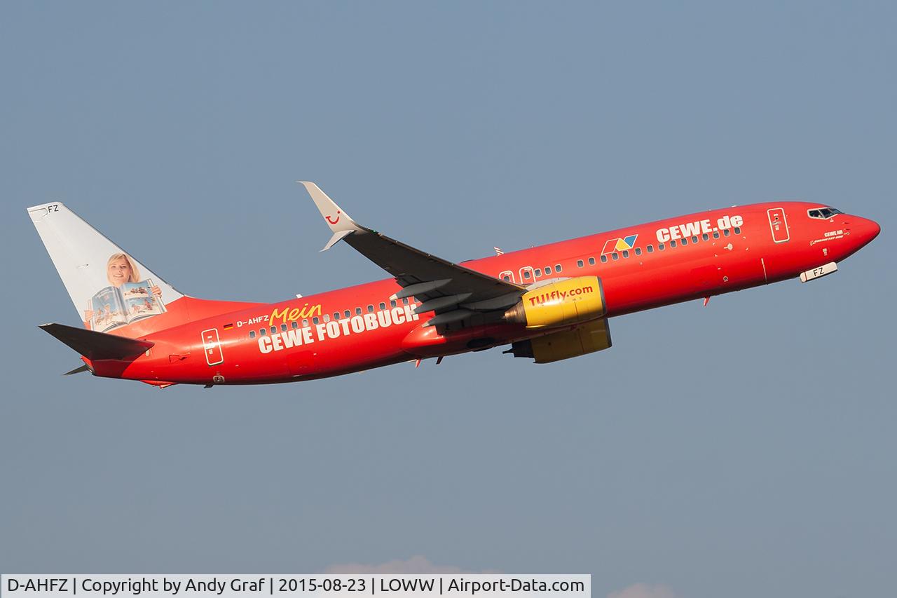 Aircraft D-AHFZ, 2001 Boeing 737-8K5, c/n 30883 l/n 783, TUI 737-800, at LOWW, photo by Andy Graf