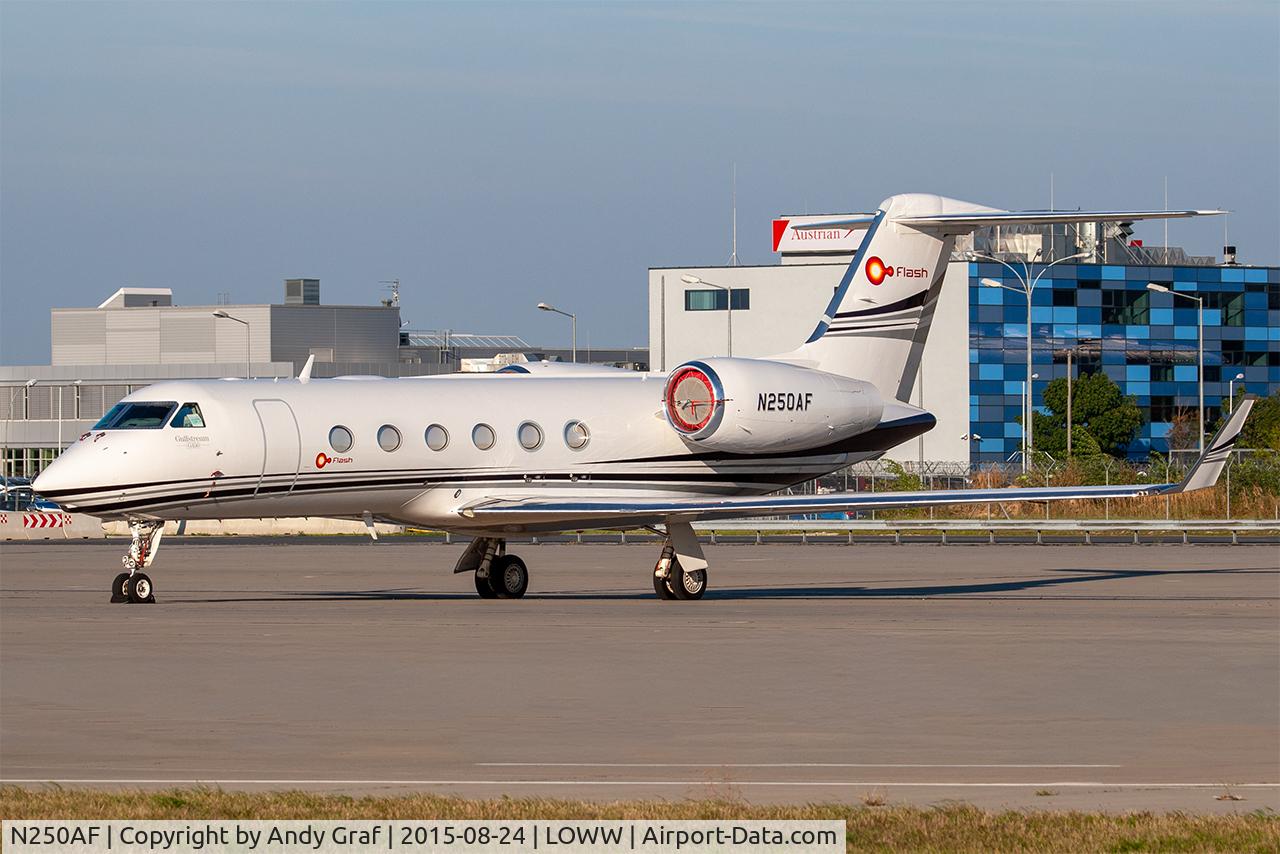 Aircraft N250AF, 2012 Gulfstream Aerospace GIV-X (G450), c/n 4261, Untitled Gulfstream G450, at LOWW, photo by Andy Graf