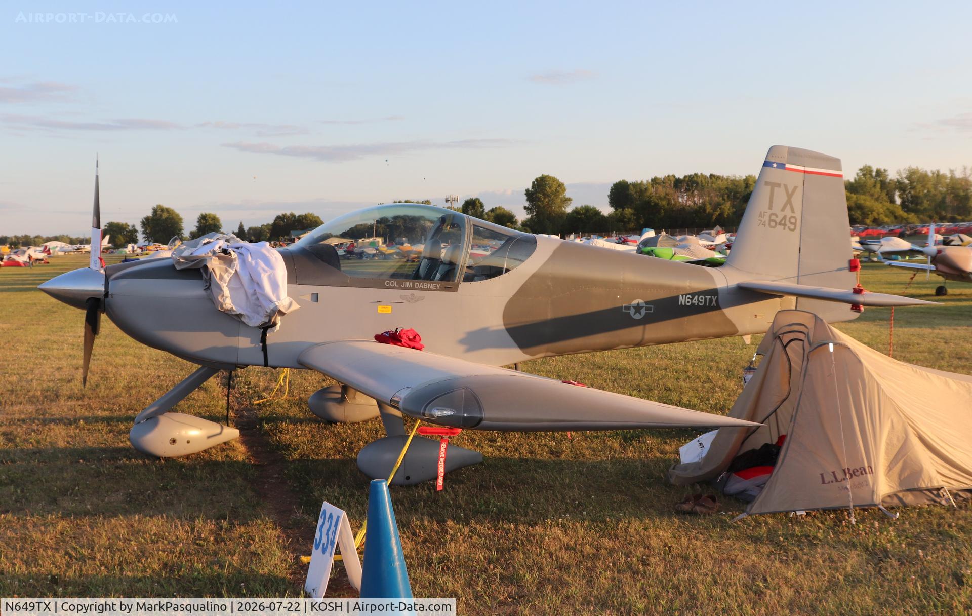 Aircraft N649TX, 2024 Dabney James B RV-14A, c/n 140150, Vans RV-14A, at KOSH, photo by MarkPasqualino
