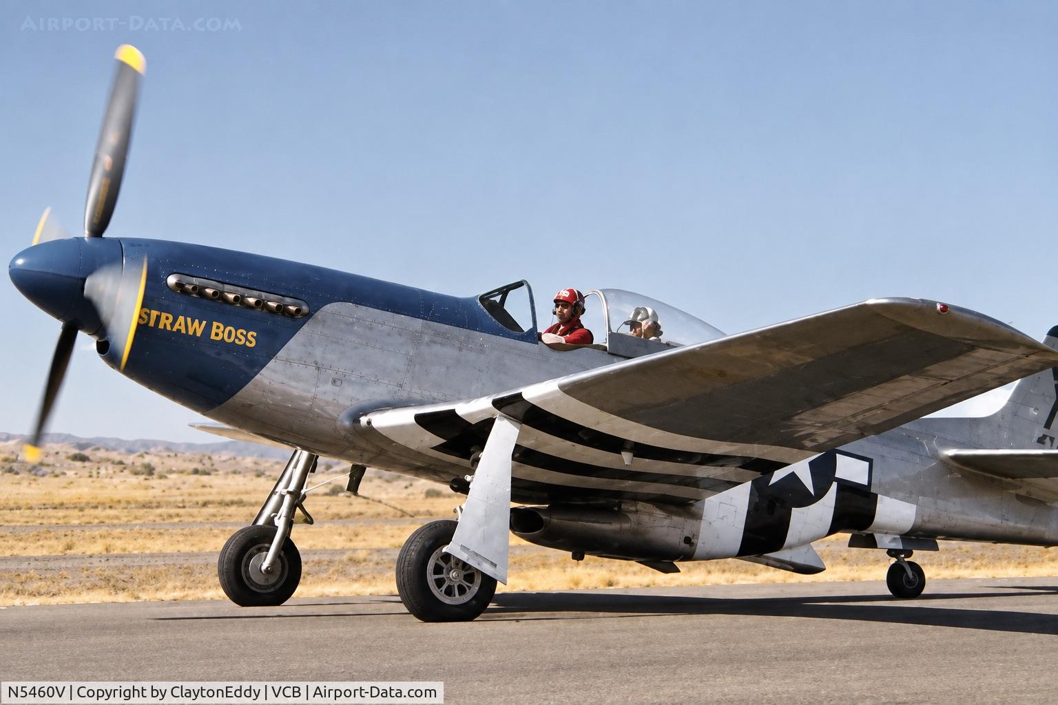Aircraft N5460V, 1949 North American/aero Classics P-51D, c/n 44-72192, Straw Boss Vacaville Nut Tree airport in California early 1980's, at VCB, photo by ClaytonEddy