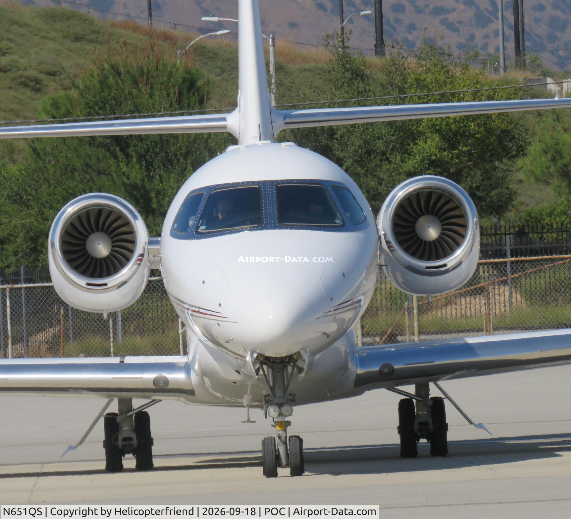Aircraft N651QS, 2021 Textron (Cessna) 680A Citation Latitude, c/n 560-5251, 2 P$W Canada PW306D1s, at POC, photo by Helicopterfriend