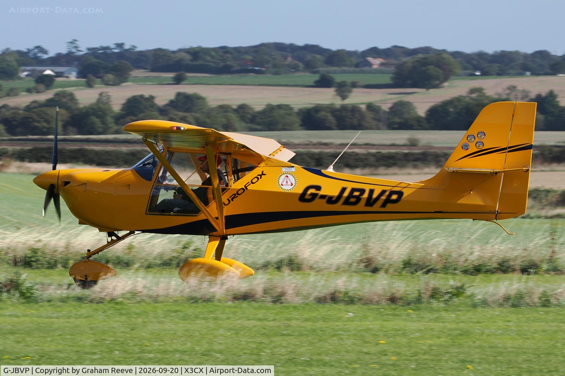 Aircraft G-JBVP, 2017 Eurofox 3K, c/n 52517, Landing at Northrepps., at X3CX, photo by Graham Reeve