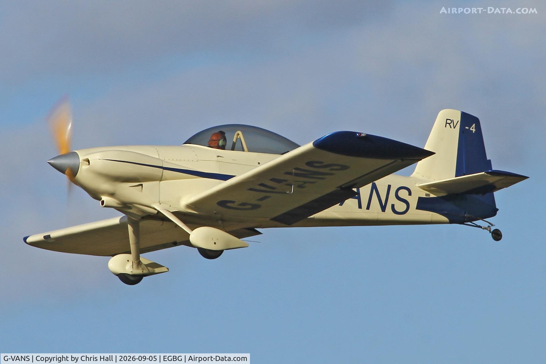 Aircraft G-VANS, 1987 Vans RV-4, c/n 355, LAA 80th Anniversary Rally, at EGBG, photo by Chris Hall