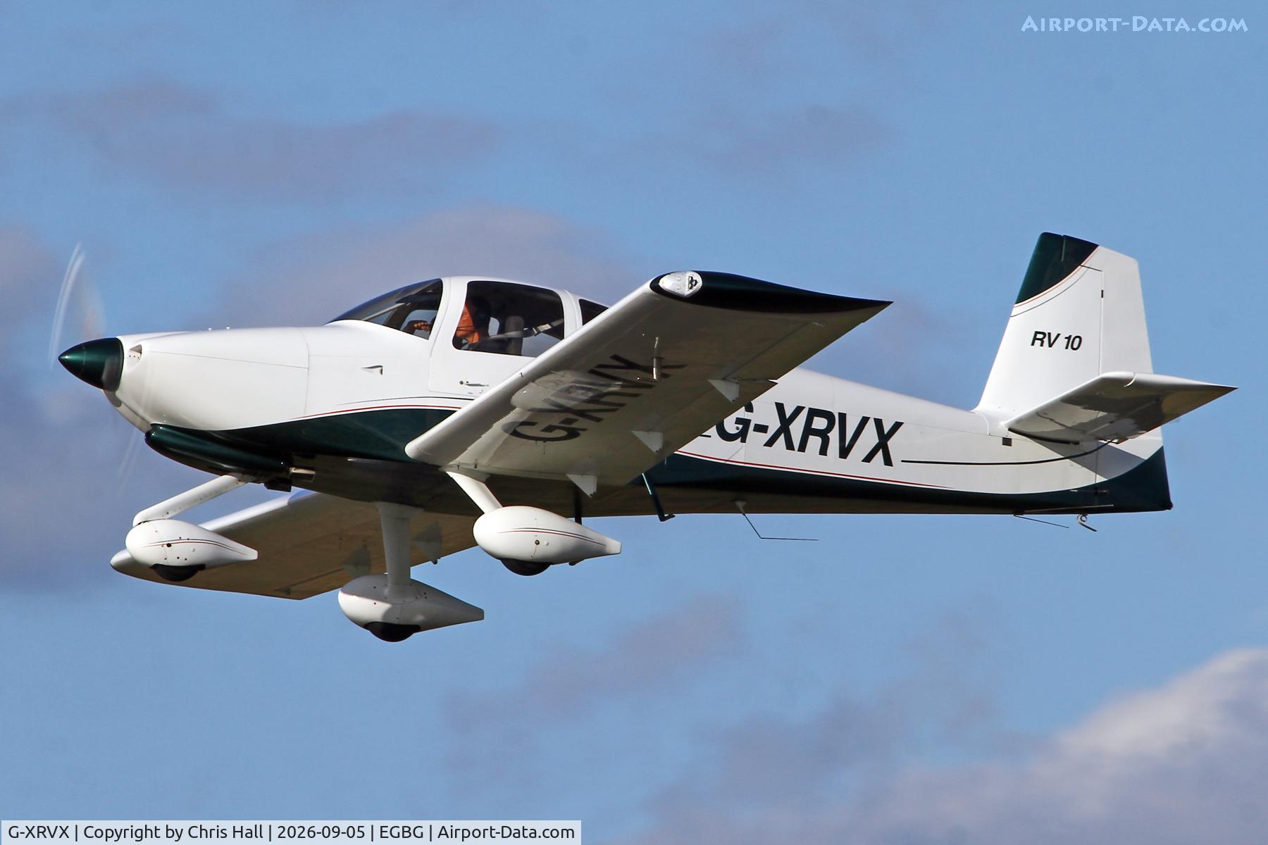 Aircraft G-XRVX, 2006 Vans RV-10, c/n PFA 339-14592, LAA 80th Anniversary Rally, at EGBG, photo by Chris Hall
