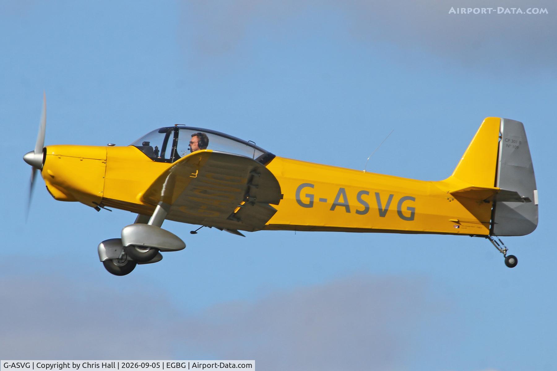 Aircraft G-ASVG, 1958 Piel CP-301B Emeraude, c/n 109, LAA 80th Anniversary Rally, at EGBG, photo by Chris Hall