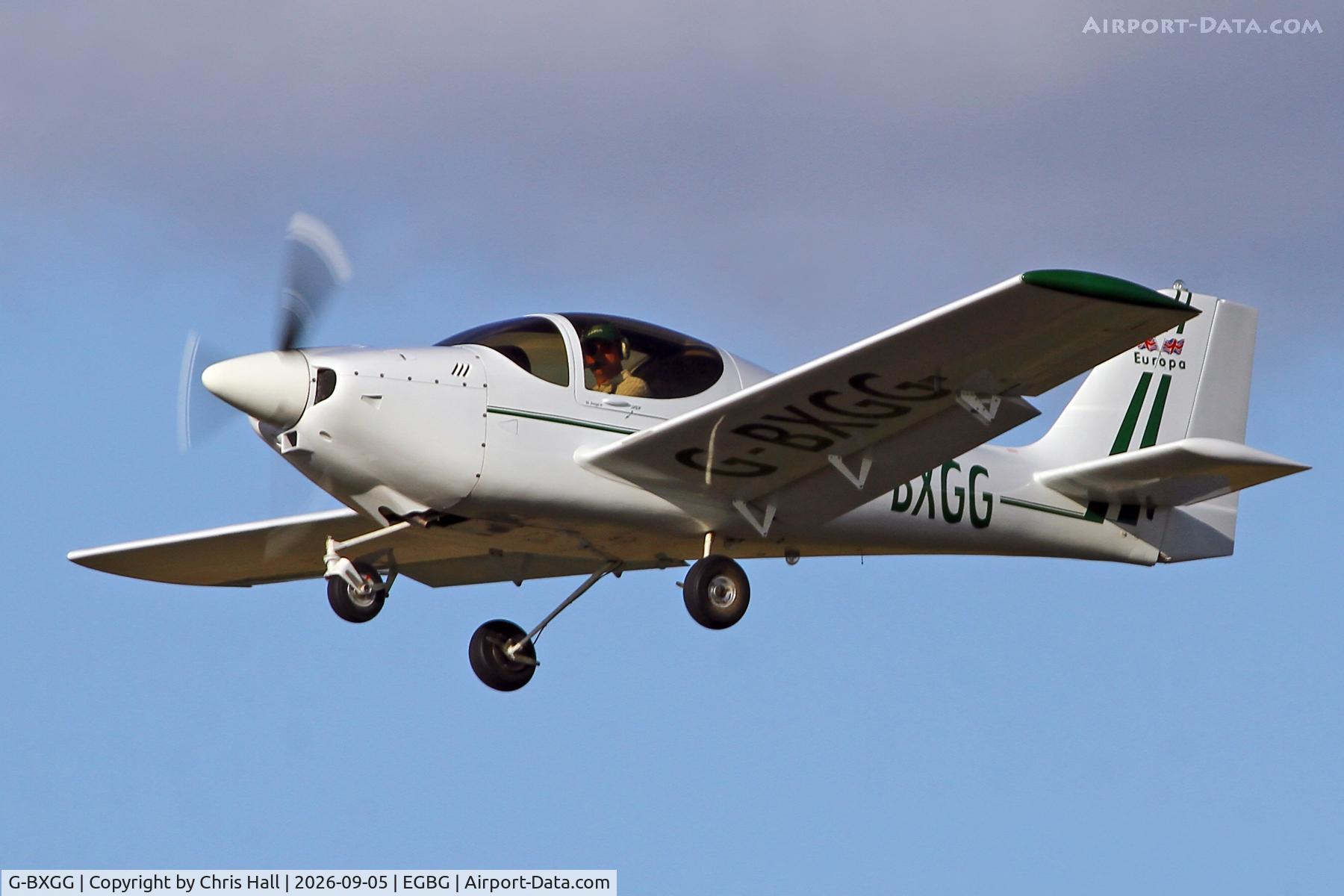 Aircraft G-BXGG, 1998 Europa Tri-Gear, c/n PFA 247-12803, LAA 80th Anniversary Rally, at EGBG, photo by Chris Hall