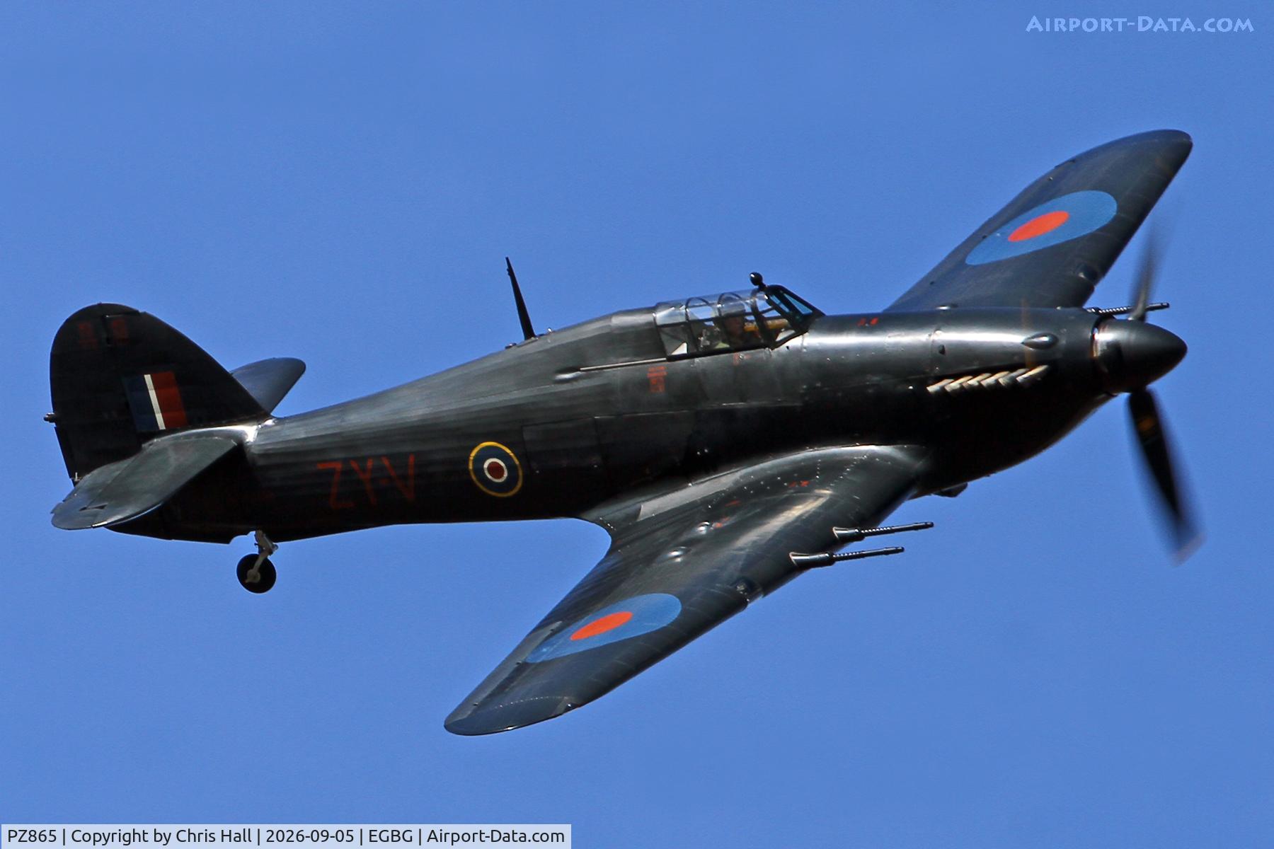 Aircraft PZ865, 1944 Hawker Hurricane IIC, c/n PZ865, LAA 80th Anniversary Rally, at EGBG, photo by Chris Hall
