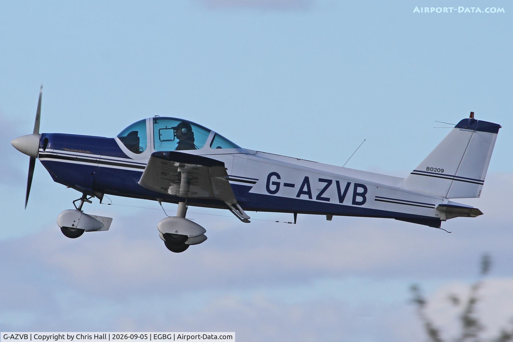 Aircraft G-AZVB, 1972 Bolkow Bo-209 Monsun, c/n 178, LAA 80th Anniversary Rally, at EGBG, photo by Chris Hall