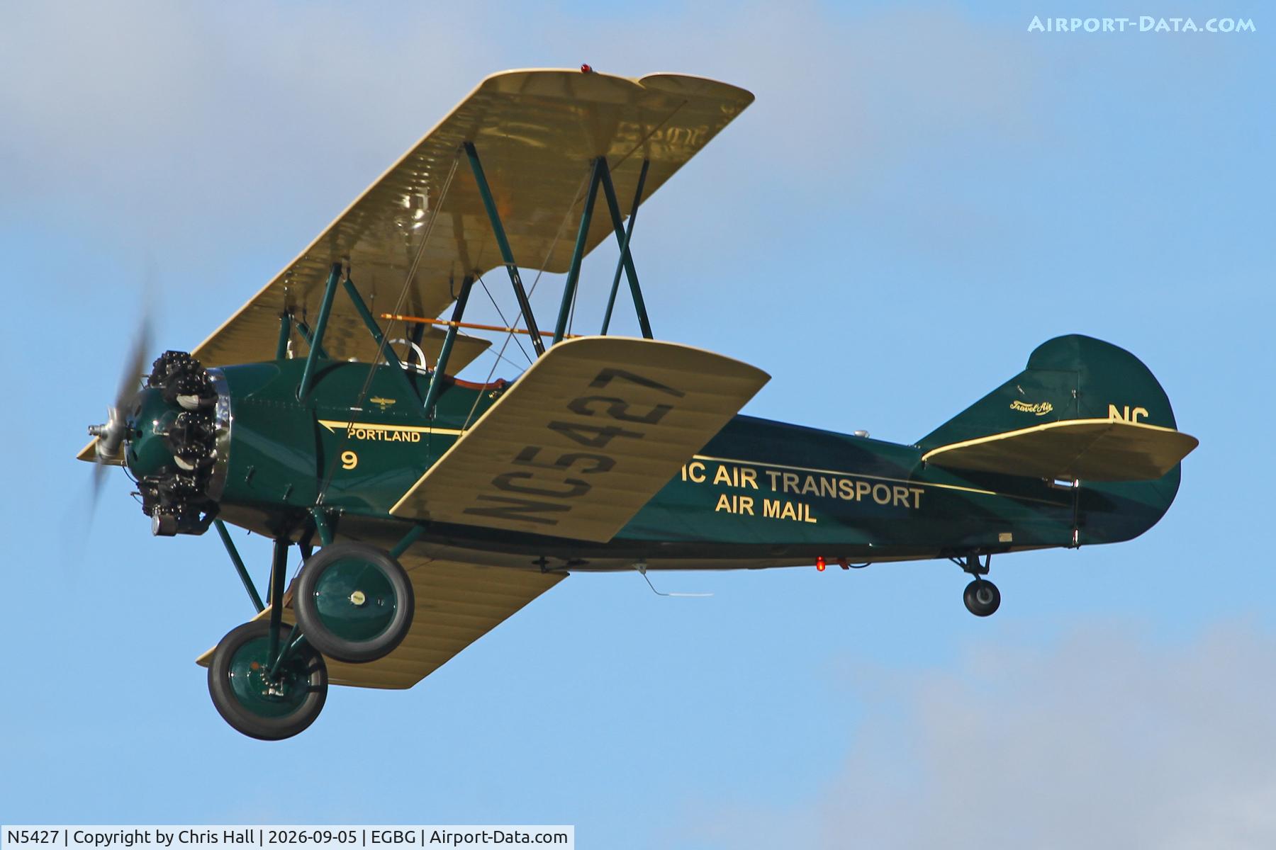 Aircraft N5427, 1928 Travel Air 4000, c/n 516, LAA 80th Anniversary Rally, at EGBG, photo by Chris Hall