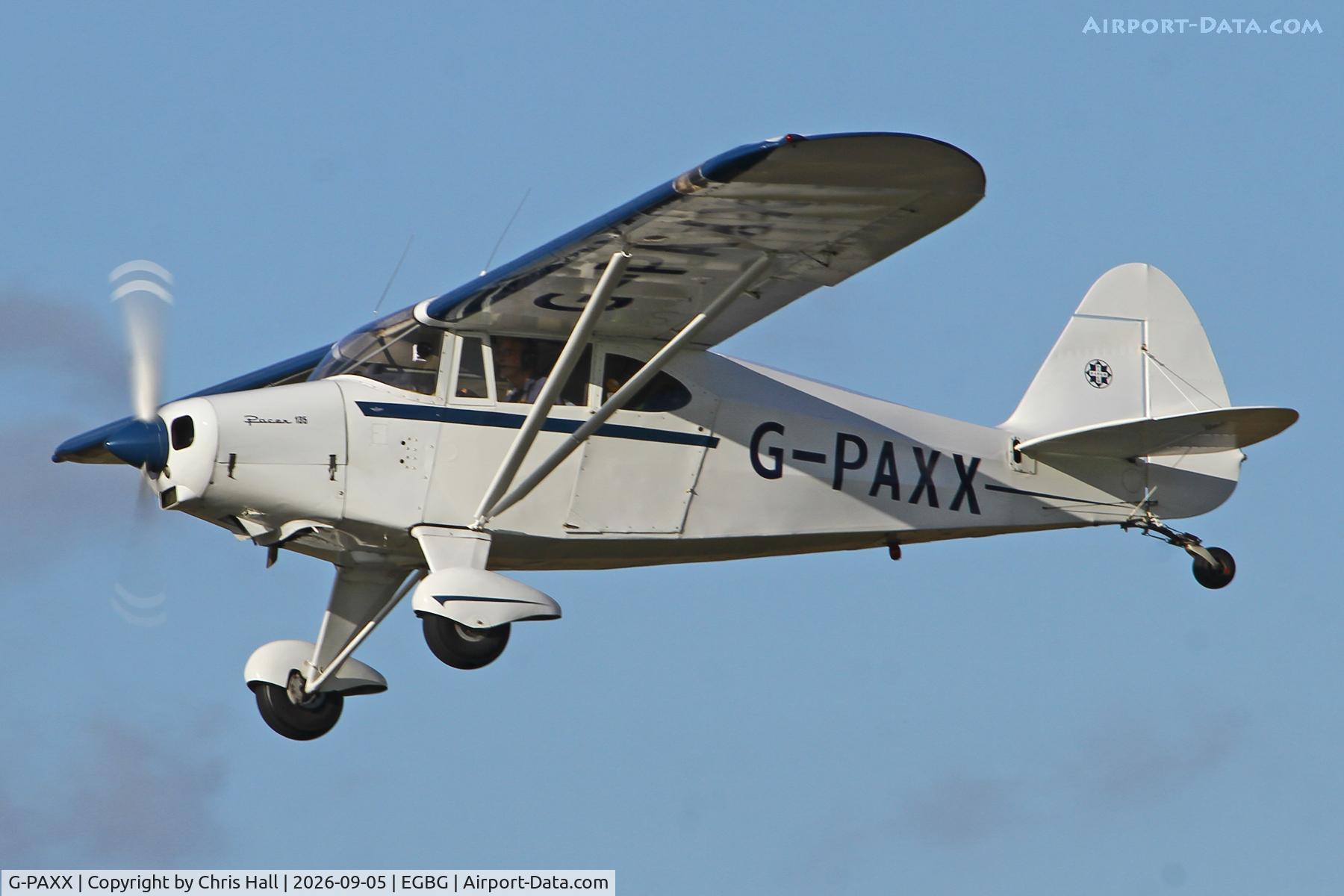 Aircraft G-PAXX, 1954 Piper PA-20-135 Pacer Pacer, c/n 20-1107, LAA 80th Anniversary Rally, at EGBG, photo by Chris Hall