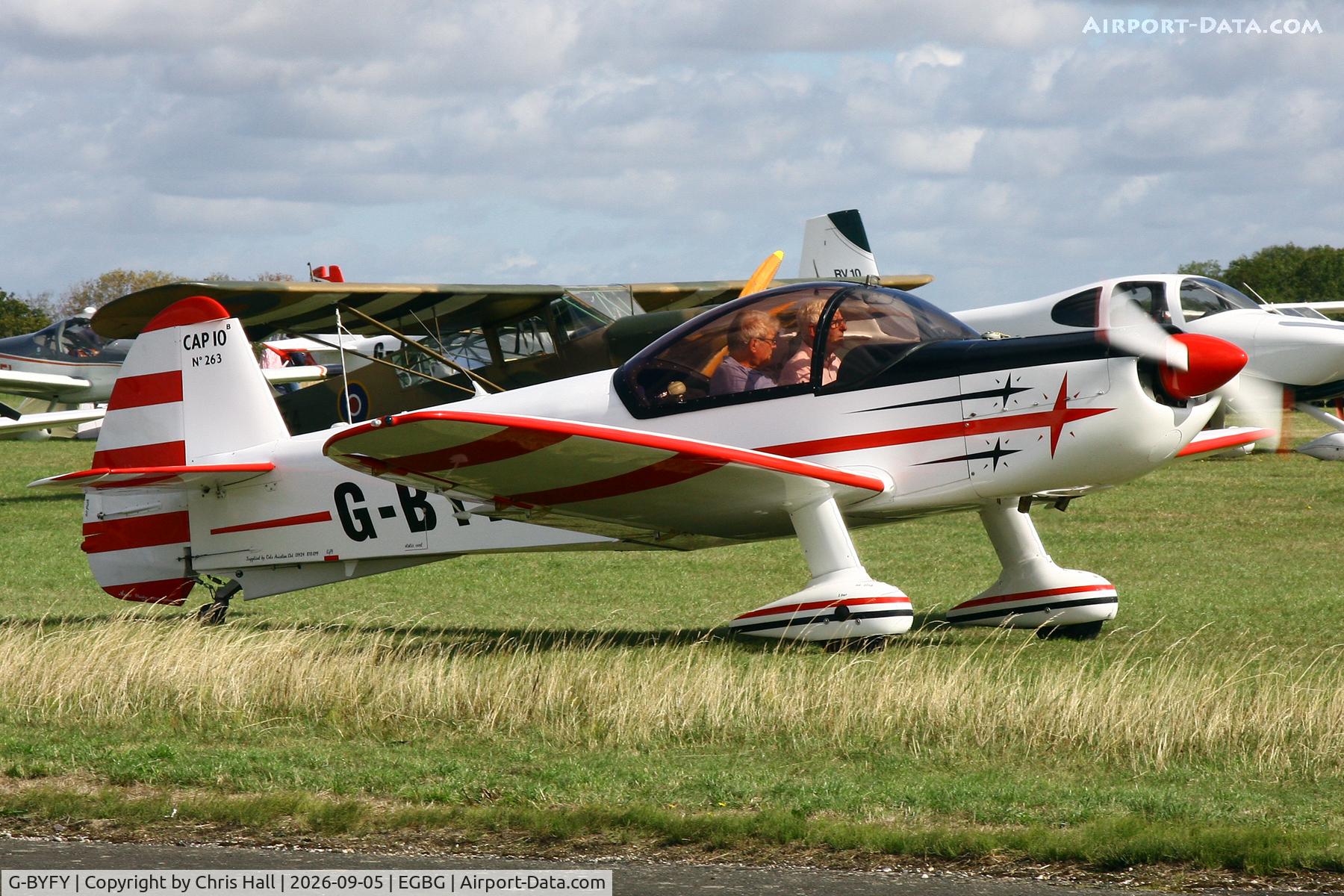 Aircraft G-BYFY, 1992 Mudry CAP-10B, c/n 263, LAA 80th Anniversary Rally, at EGBG, photo by Chris Hall