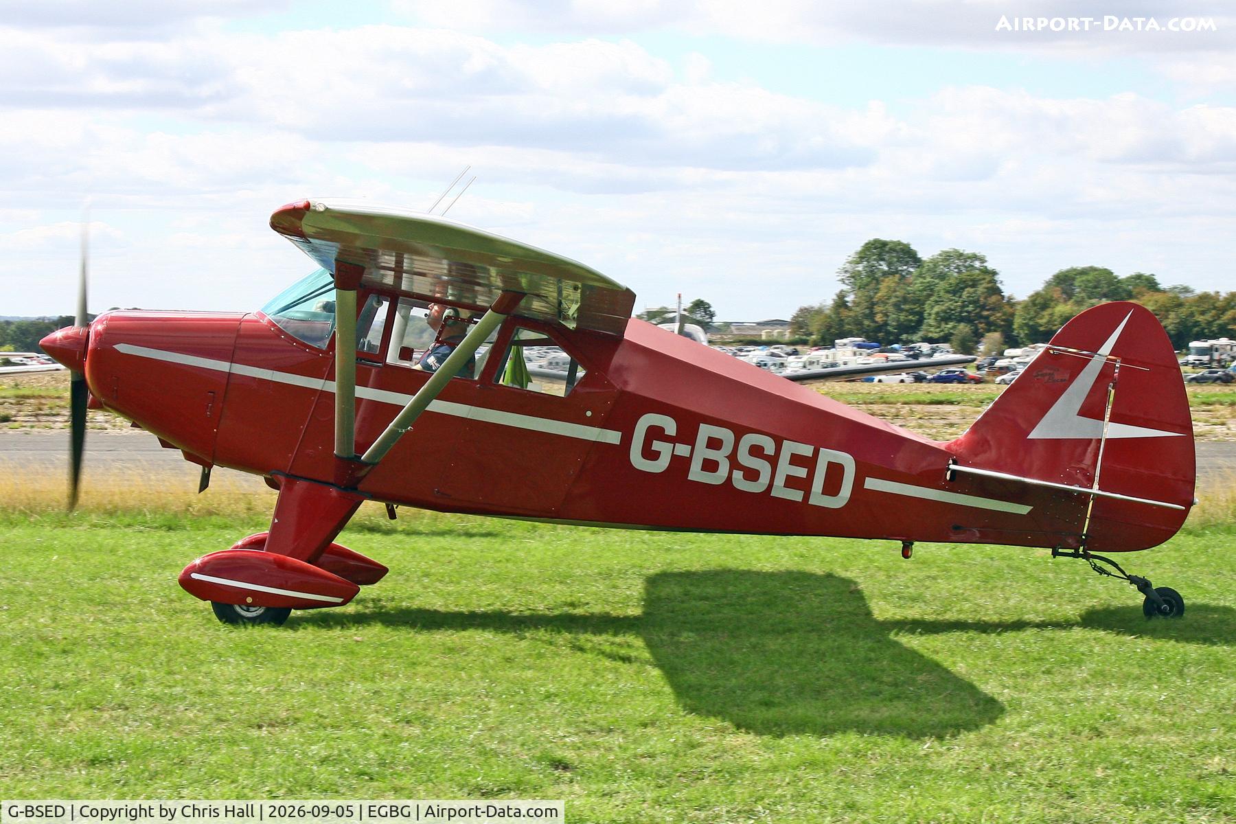 Aircraft G-BSED, 1957 Piper PA-22-160 Tri Pacer, c/n 22-6377, LAA 80th Anniversary Rally, at EGBG, photo by Chris Hall
