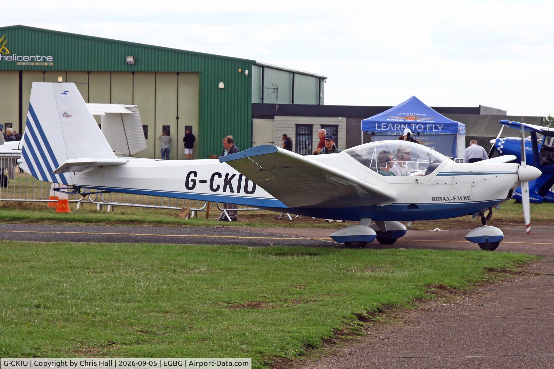 Aircraft G-CKIU, 2004 Scheibe SF 25C Falke, c/n 44699, LAA 80th Anniversary Rally, at EGBG, photo by Chris Hall