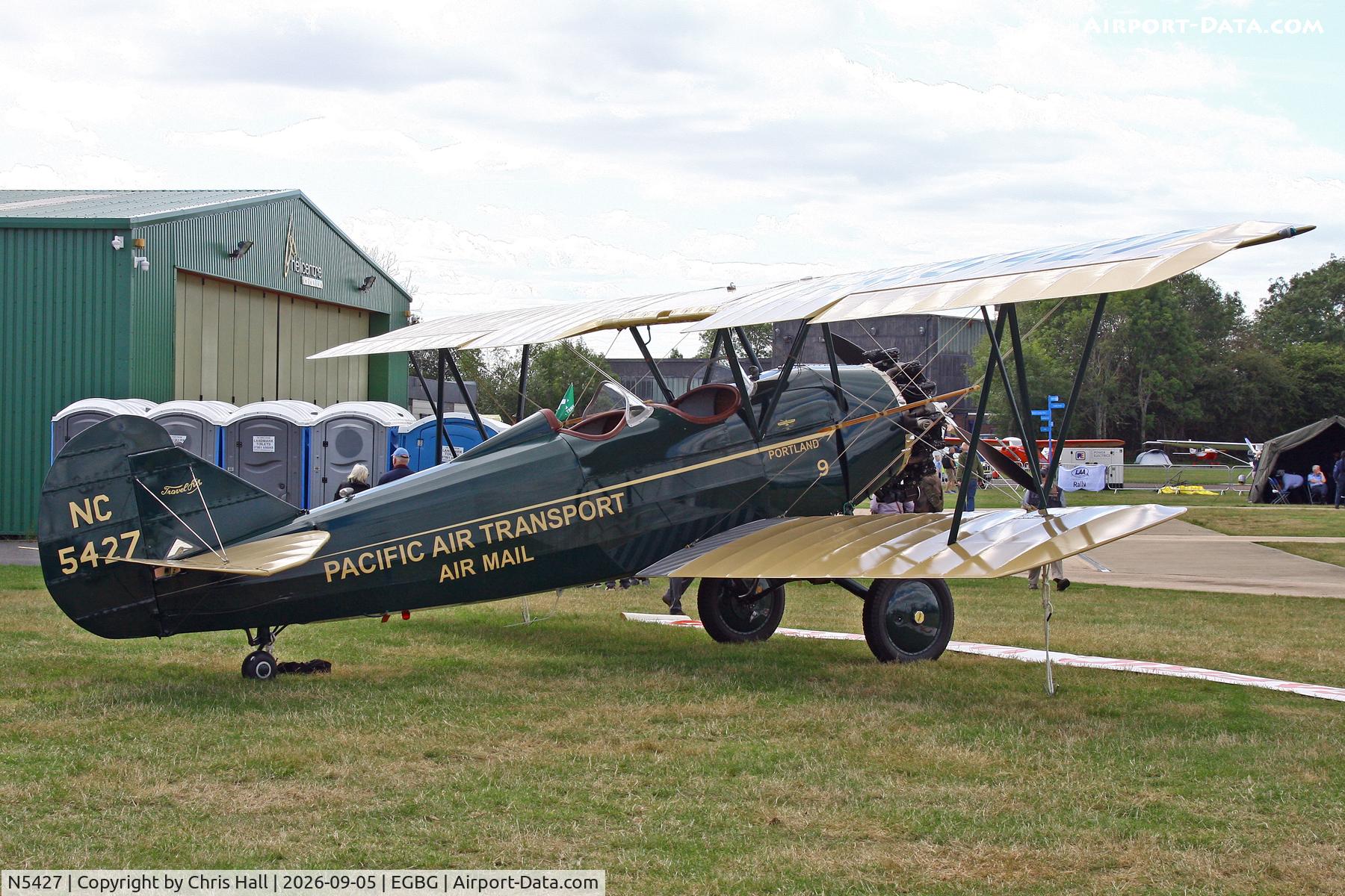 Aircraft N5427, 1928 Travel Air 4000, c/n 516, LAA 80th Anniversary Rally, at EGBG, photo by Chris Hall